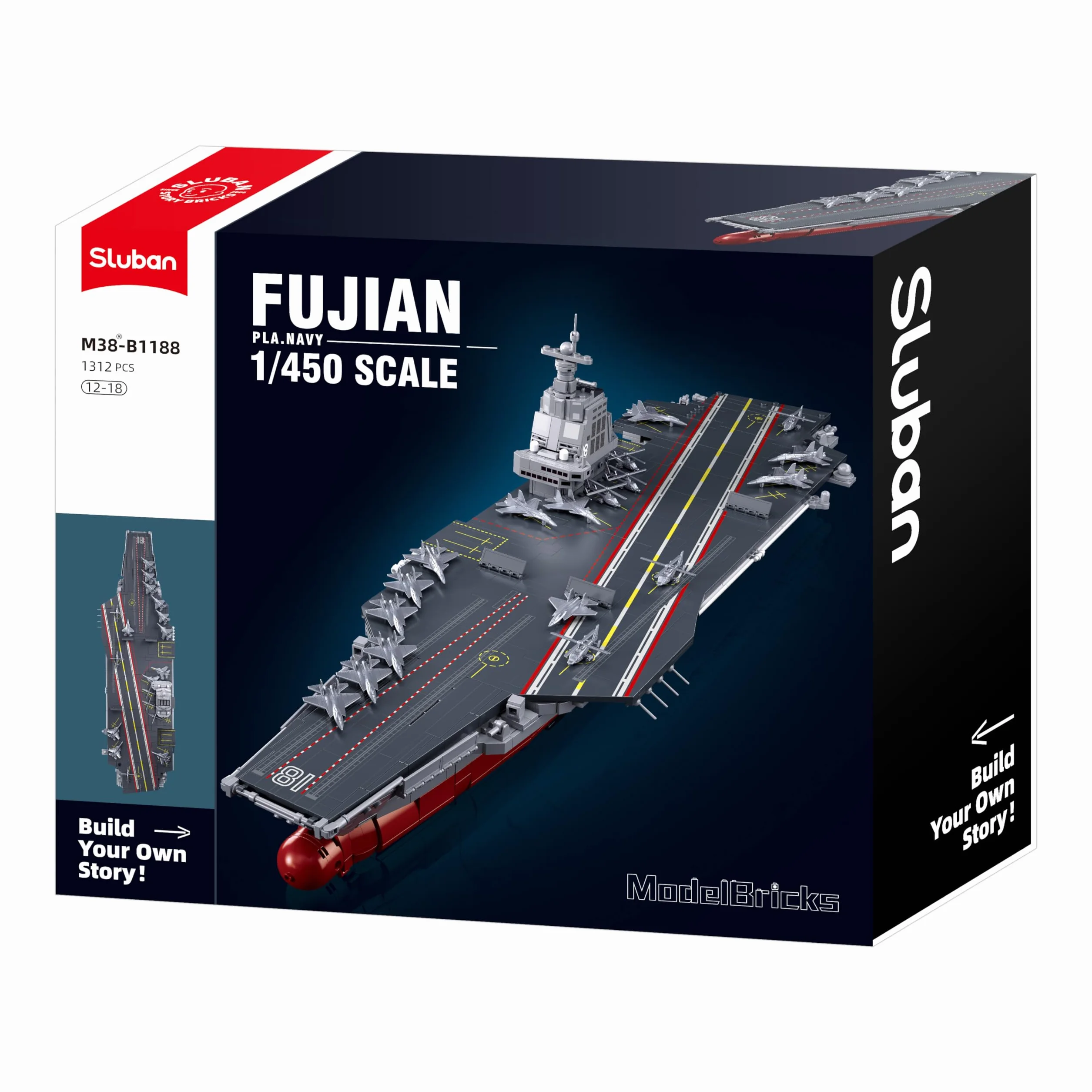 Sluban Fujian M38-B1188 - Portaaviones (escala 1:450, 1312 piezas)