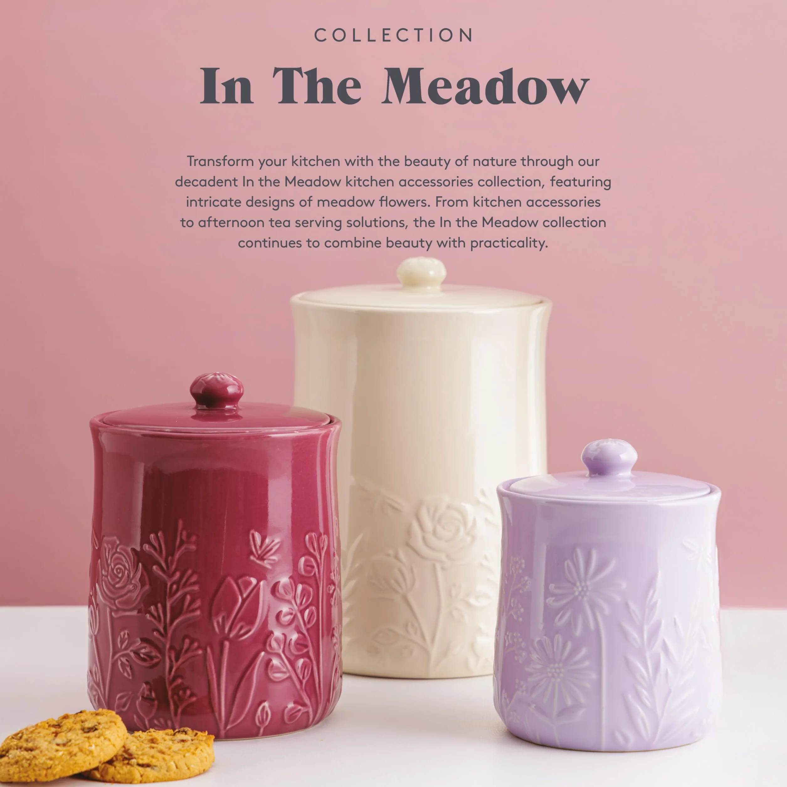 Mason Cash In the Meadow - Soporte para cucharas con diseño floral en relieve, gres duradero, ideal para mantener limpias las encimeras, accesorio de cocina clásico