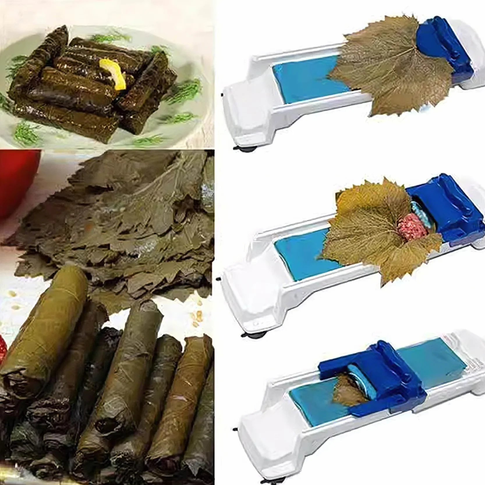 Lumpia Maker, Multi-functional DIY Plastic Eggroll, Lumpia Maker Machine, Vegetable Meat Rolling Tool, Machine Sushi Maker, Stuffed Vine Leaves for Home Kitchen Tool (2pcs)