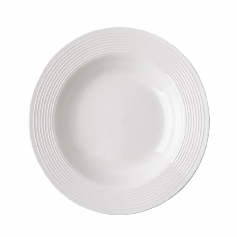 Plato Llano de cerámica de 8,5 Pulgadas, Plato sopera de cerámica con Rosca, Plato Occidental para Pasta, Plato para Servir