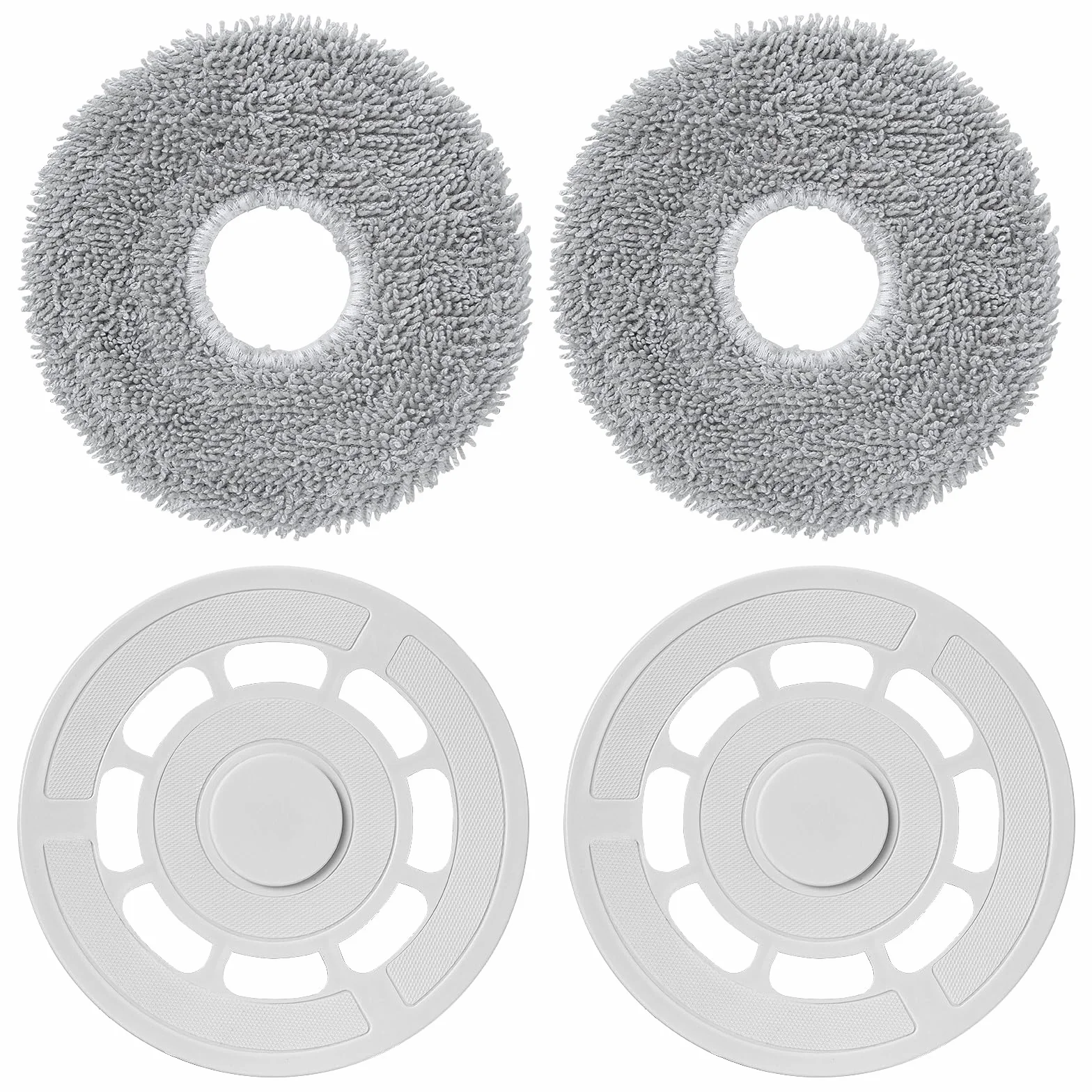 Paños de fregona con Soporte de Repuesto para Roborock Qrevo S/Qrevo Pro/Qrevo Plus/Qrevo Maxv/Qrevo Master/Qrevo Slim Aspiradora, 2 soportes de repuesto + 2 Paños de Repuesto