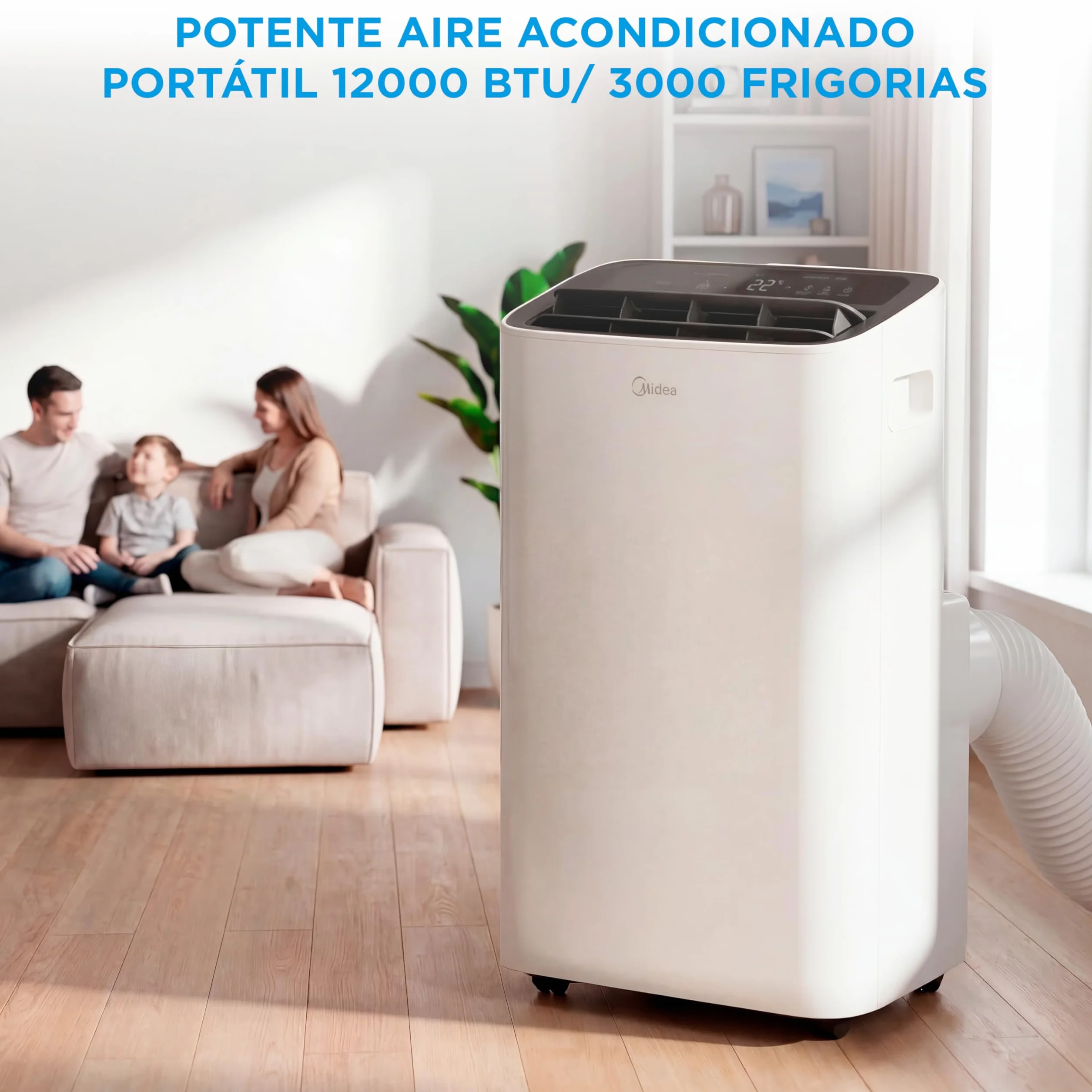 MIDEA Pingüino Aire Acondicionado Portátil Frío y Calor 3000 Frigorías / 12000 BTU - Climatizador silencioso con bomba calor 3500 W Air conditioner 4 modalidades con kit de ventana y control remoto