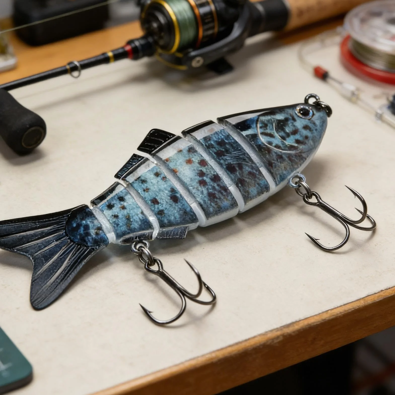Señuelos para Black Bass, Equipo de Captura con Diseño de 6 Segmentos | Señuelo Duro para Pesca de Bass
