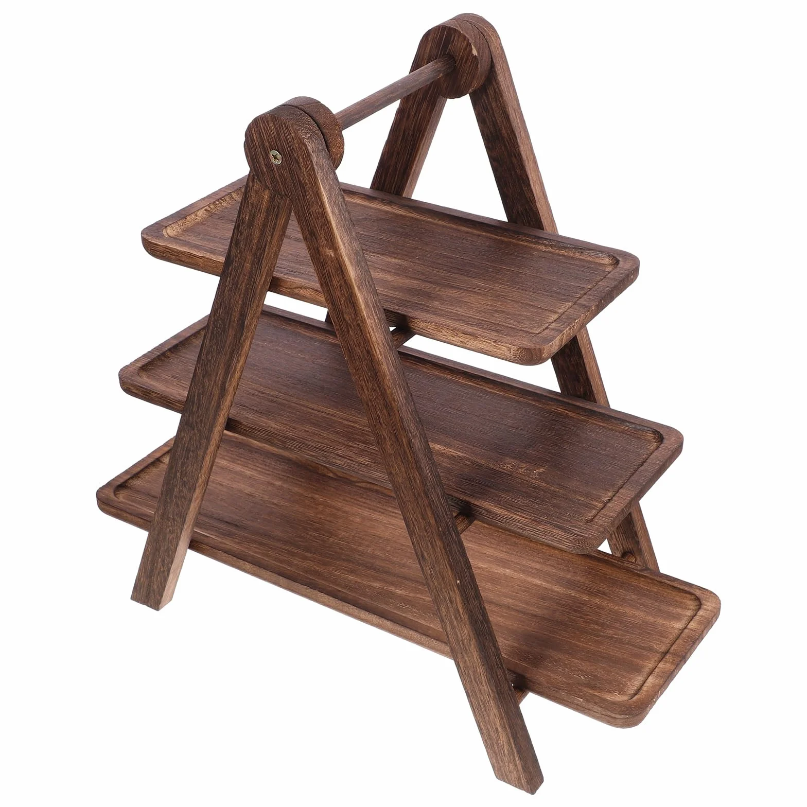 Estante de almacenamiento de alimentos de madera de 3 niveles, versátil estante de cocina marrón y diseño de múltiples capas, solución que ahorra espacio para sala de estar y decoración de cocina