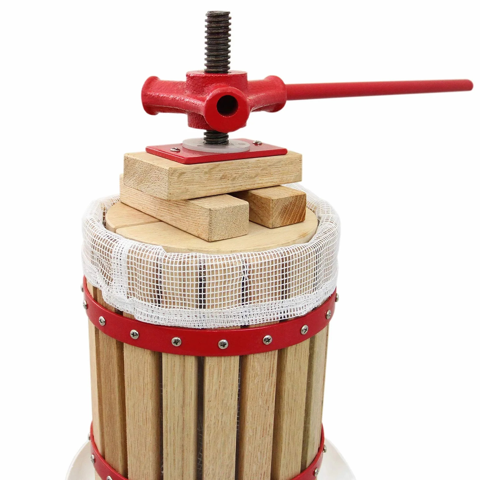 Prensa Manual de frutas de 18L | Roble macizo y Acero | Funcionamiento tradicional de manivela manual | Gran capacidad | 3 bolsas de colado GRATIS | Fácil limpieza | Exprimidora Zumo Sidra Jugo Vino
