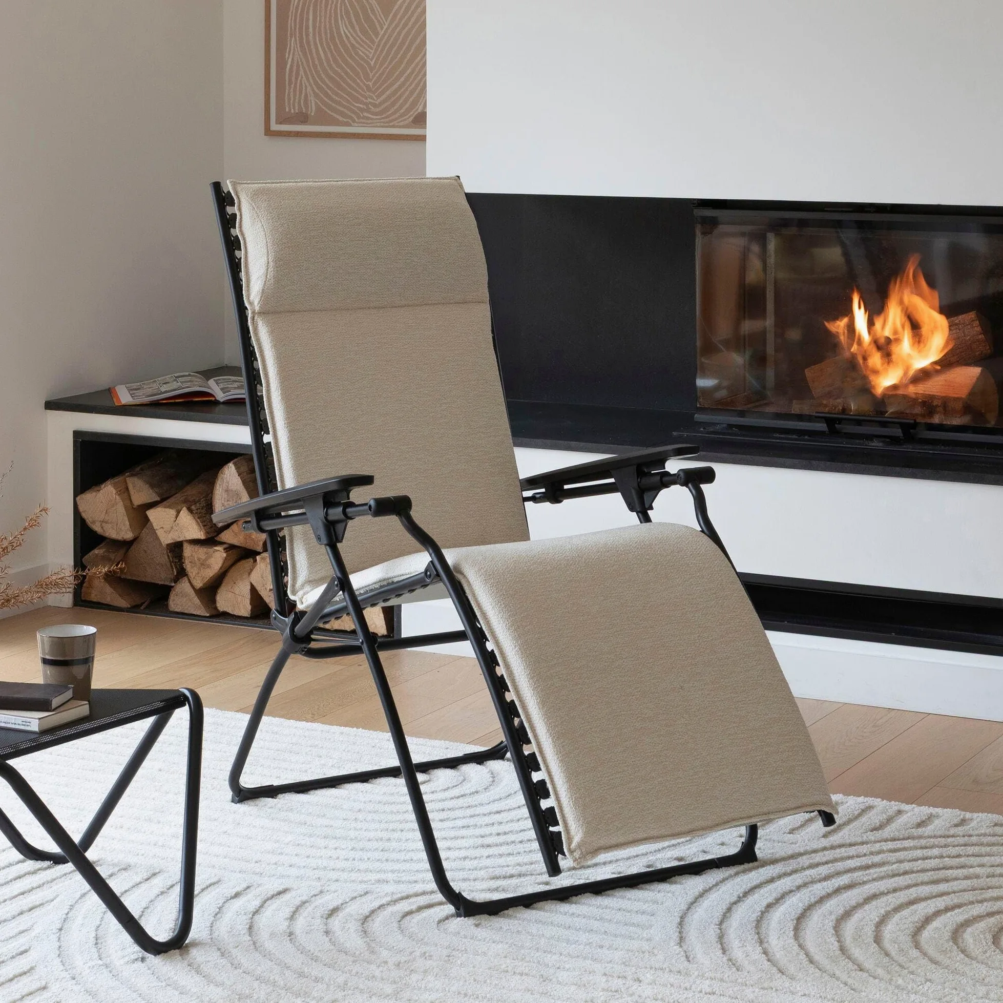 Lafuma Bayanne Niksen - Sillón Relax acolchado de gravedad cero (Beige Creme)