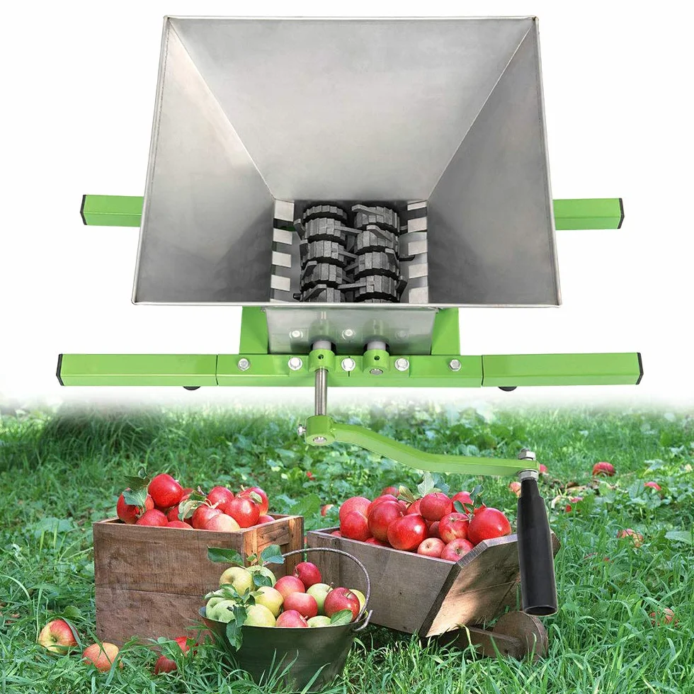 Froadp Prensa de Frutas 7L Molinillo de Frutas de Acero Inoxidable Triturador de Frutas con Embudo y Asa Picadora de Fruta Manual Exprimidor de Frutas para Zumo, Sidra y Vino Fácil de Limpiar