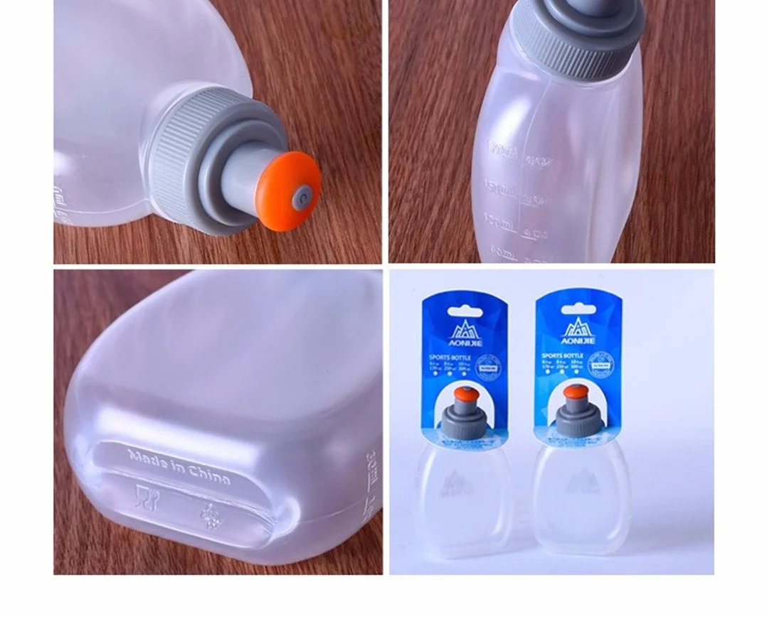 AONIJIE Cinturón de hidratación Ajustable Negro + 2 Botellas 170ML