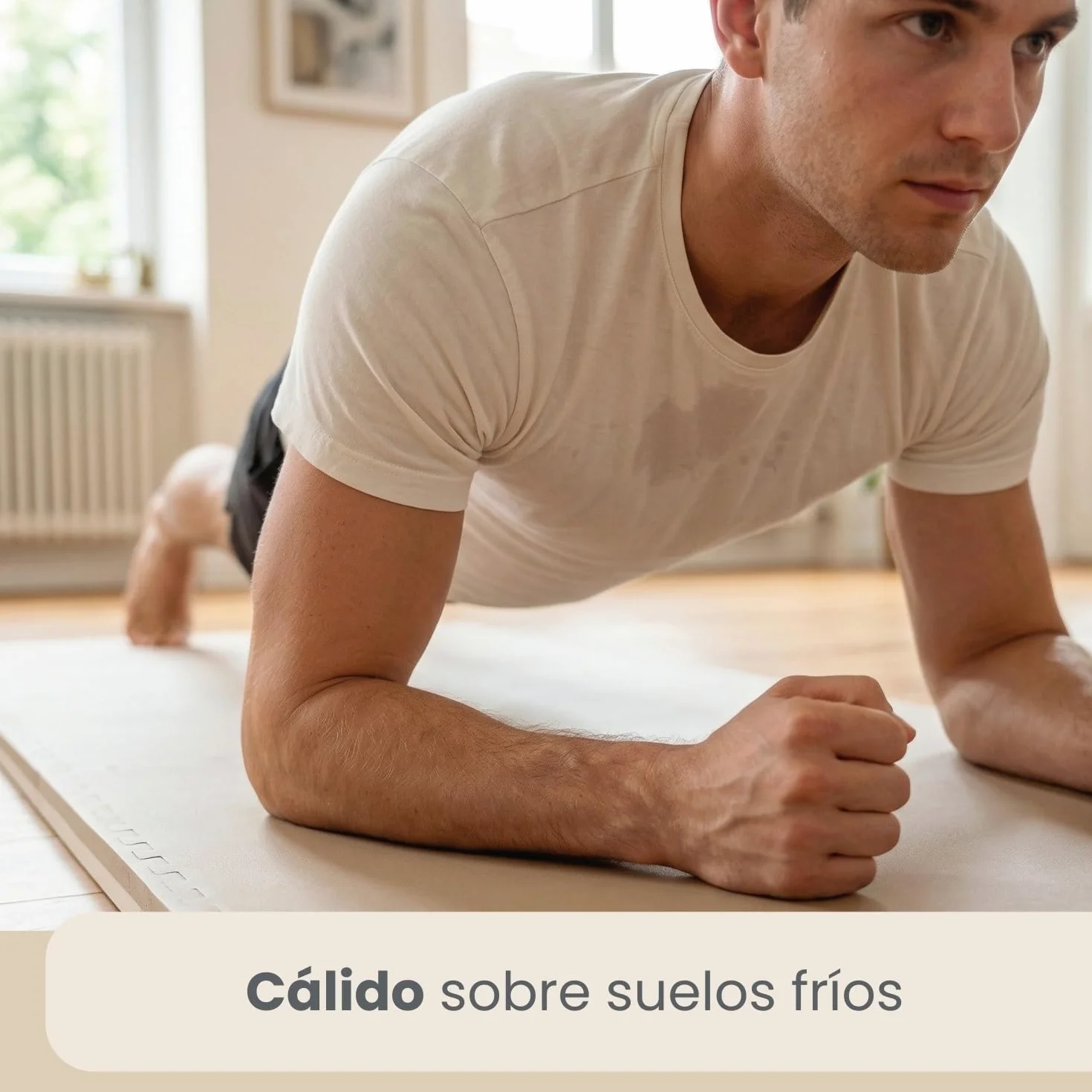 EYEPOWER Set 4 Piezas Suelo de Gimnasio de EVA Esterillas Puzle Cada Pieza 63x63cm Incl Marco 20mm de Grosor Extensible Doble faz