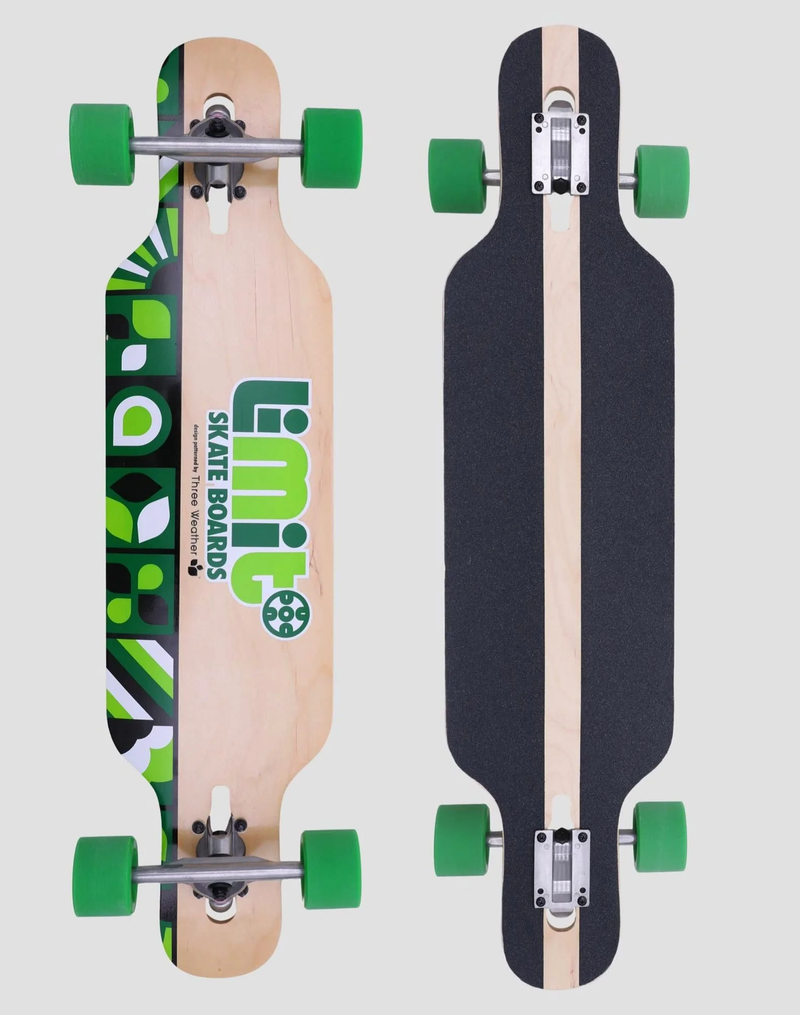 Longboard Drop-Through 92 cm Madera de Arce Ejes Aluminio Ruedas 70x51 mm 78A ABEC-7 Freestyle Freeride