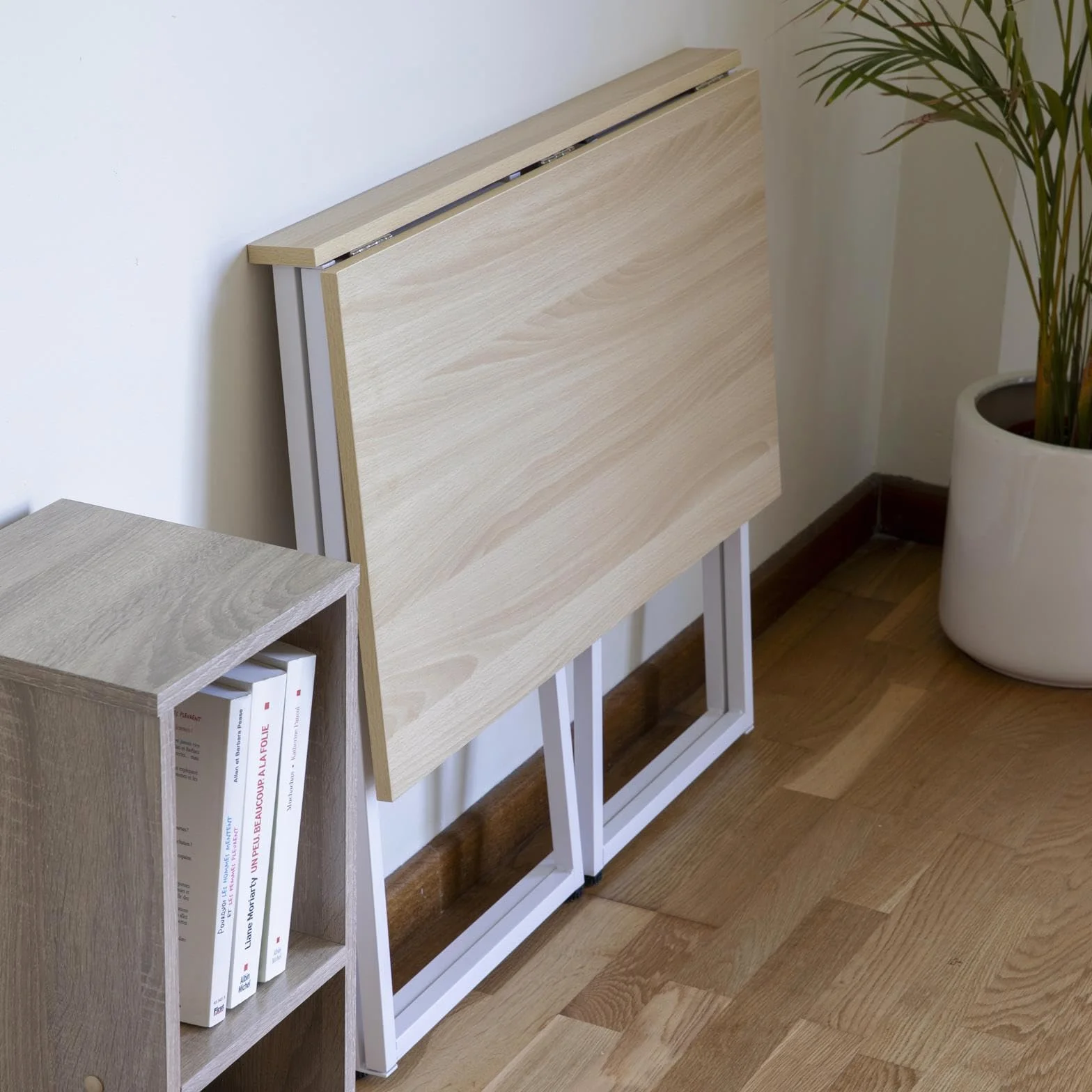 DUPI Escritorio Plegable Utility 80x50x72 cm – Mesa de Ordenador y Estudio para Oficina en Casa, Multifuncional con Estructura Metálica (Taupe)