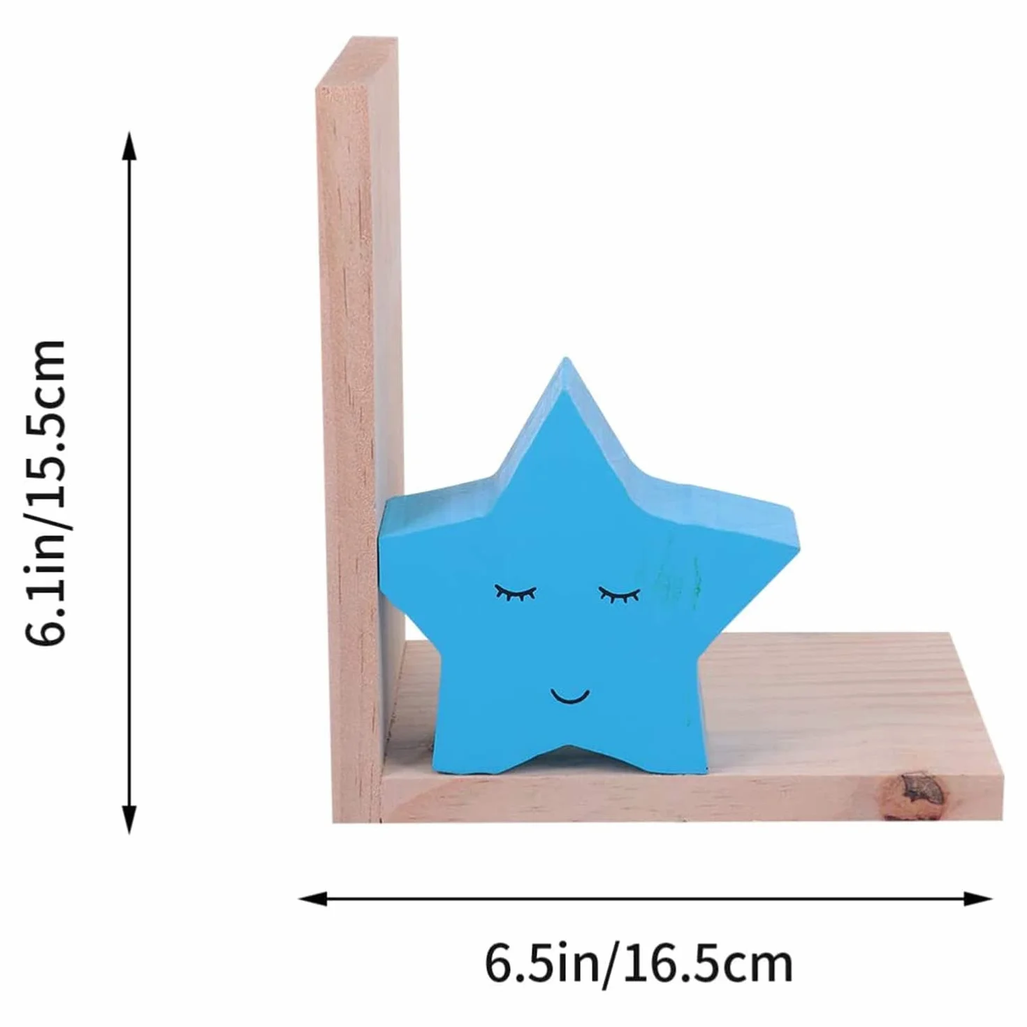 Nacnic Sujetalibros Decorativo Infantil con diseño de Estrellas Azules | Sujetalibros para Niños en Estilo Nórdico | Soportes de Madera para Libros y Estanterías | Book Stand