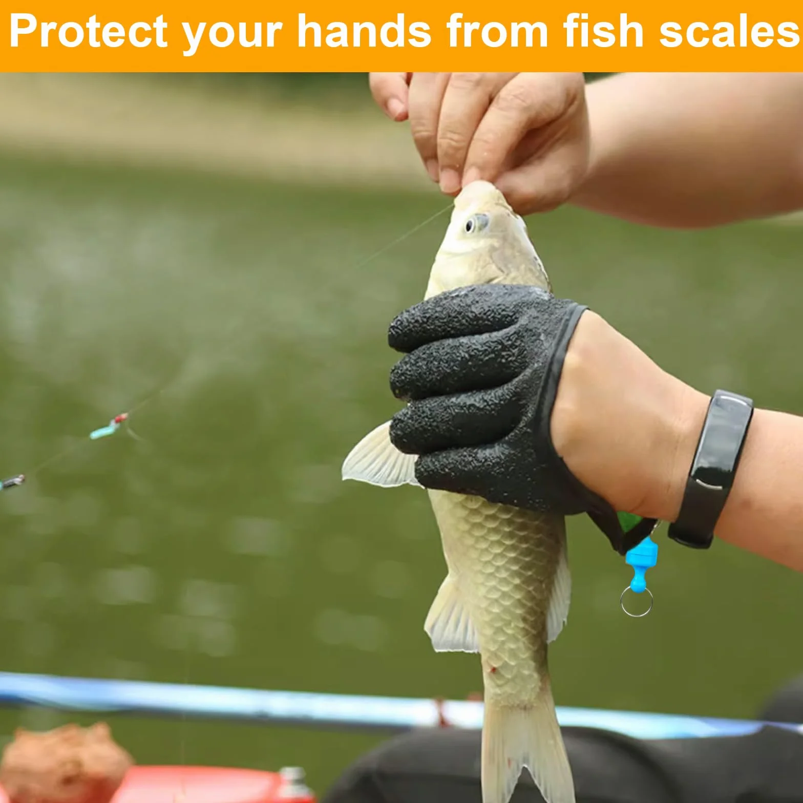 Guantes de Pesca Impermeables Anticortes con Cierre Magnético Antimordeduras