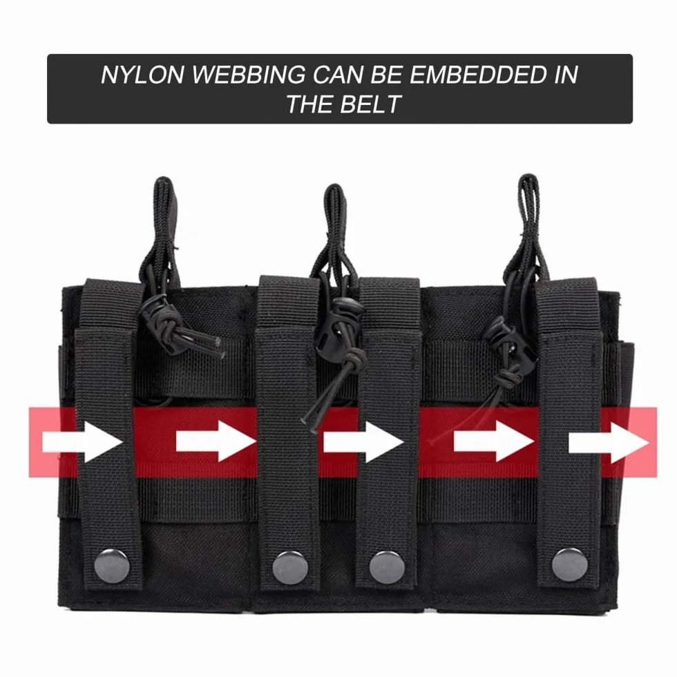 Bolsa para Cargador Molle, Bolsa Triple con Apertura Superior, Bolsa Táctica para Cargador de Pistola 5,56 mm