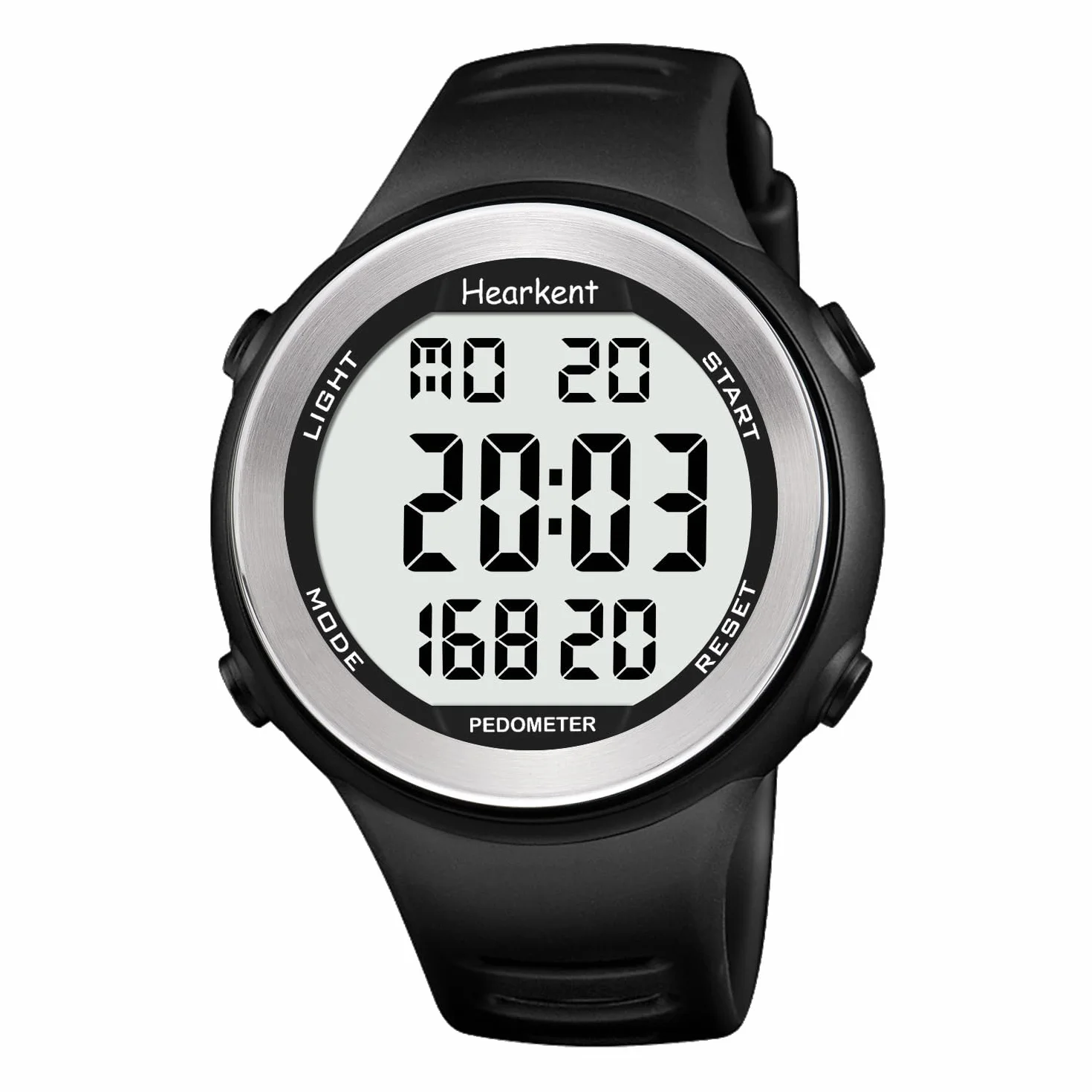 Hearkent Reloj podómetro Resistente al Agua con Contador de Pasos, Calorías y Números Grandes LCD