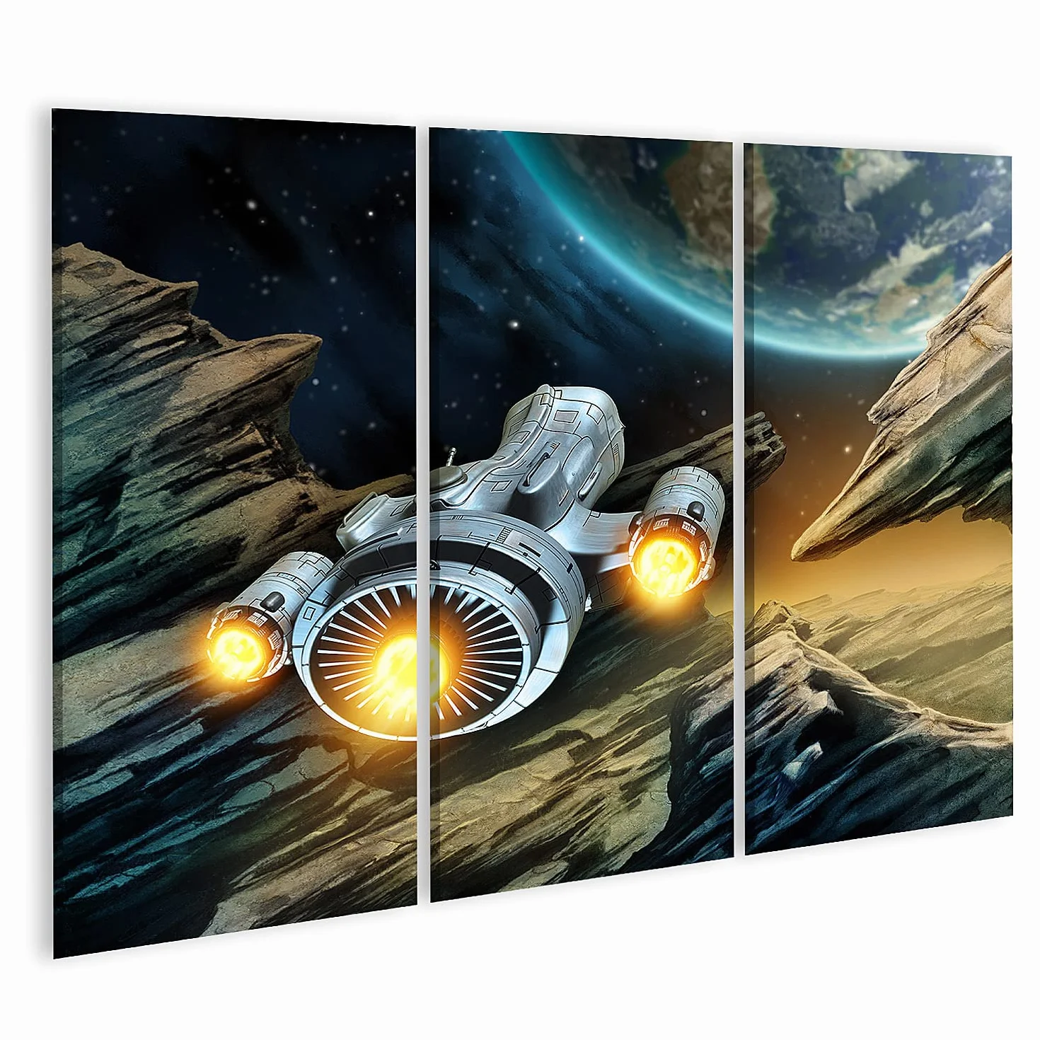 islandburner Primer cuadro sobre lienzo espacial espacial planetas para niños o jóvenes habitaciones cuadros cuadros murales póster