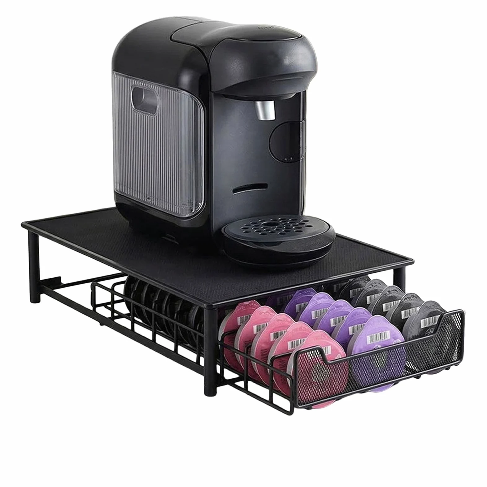Organizador de Cápsulas de Café Resistente de Alambre Metálico con | Cajón Deslizante Organizador de Cápsulas para Cocina, Salón, Apartamento, Tostadora,