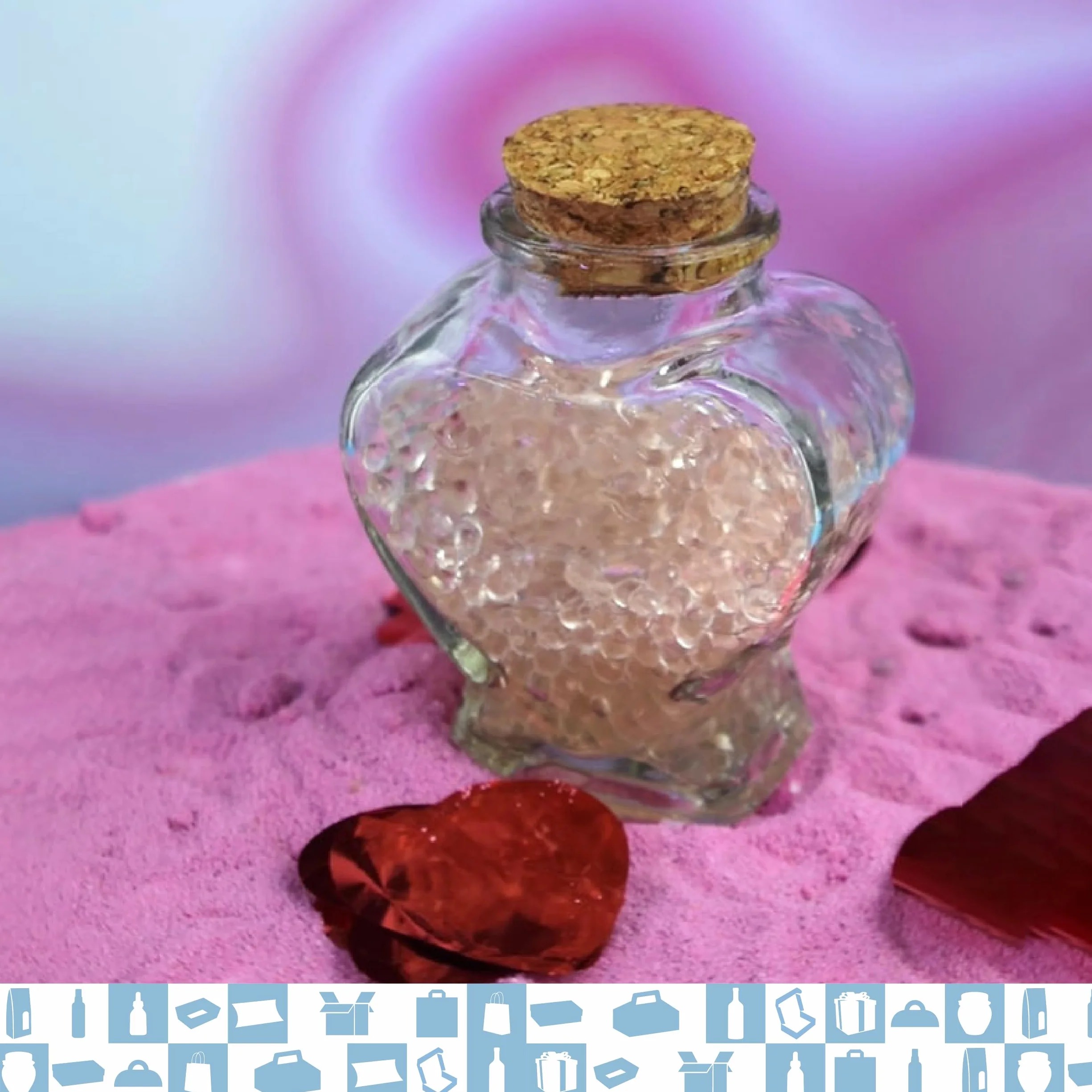 Espirito Rebelde 20 Frascos Mágicos en Forma de Corazón de 70 ml con Tapón de Corcho | Frascos de Cristal para Bodas, Bautizos, Comuniones, Regalos y Decoración de Eventos