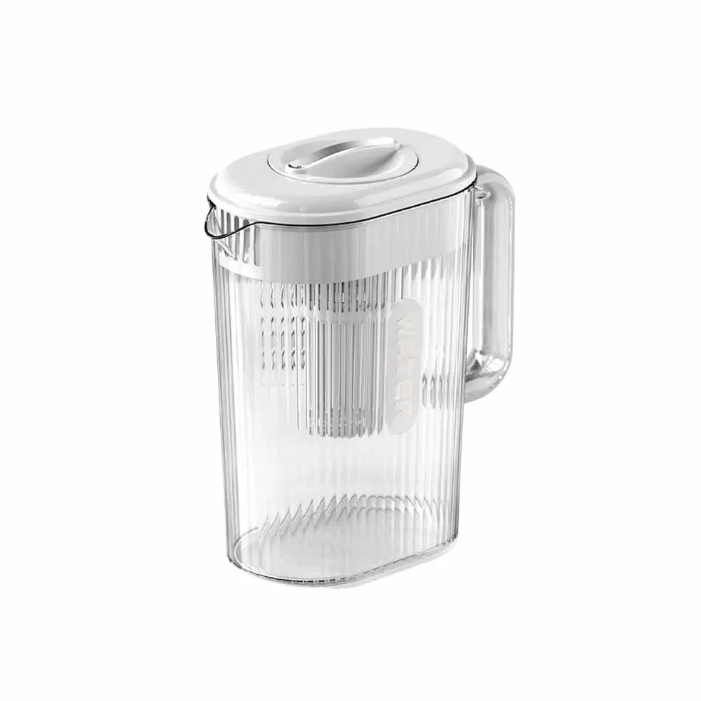Hervidor frío Jarra de agua grande con tapa y pico Botella de bebida Recipientes de plástico for té frío Jarra Nevera Hervidor de agua for bebidas heladas Juego de jarra de agua para agua fría/calient