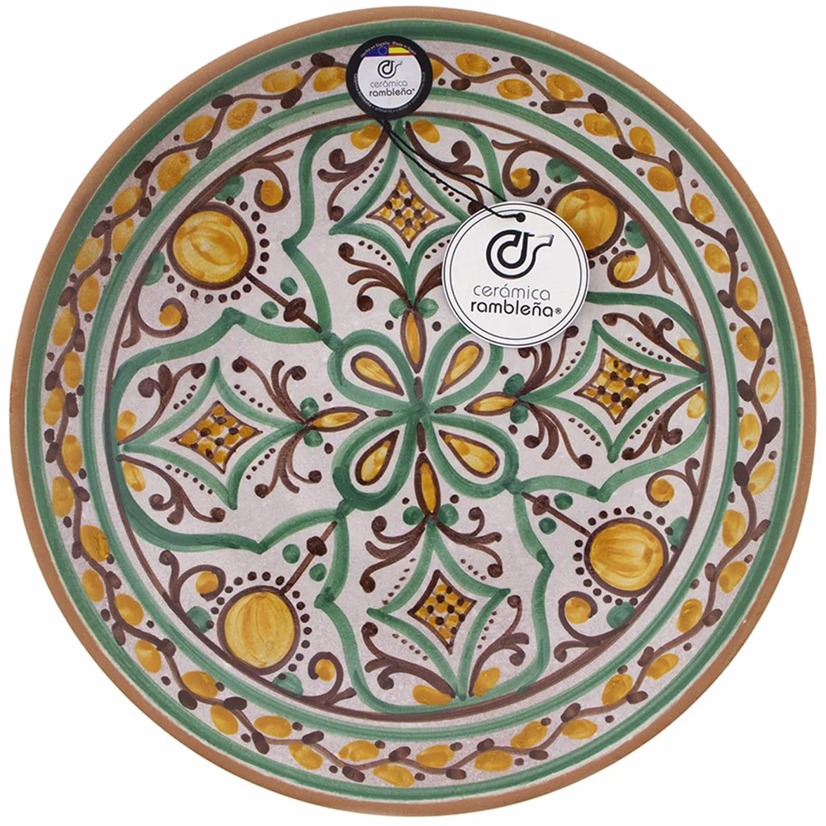 Plato decorativo pared CERÁMICA RAMBLEÑA D47 27x27x4.5 cm Hecho a mano