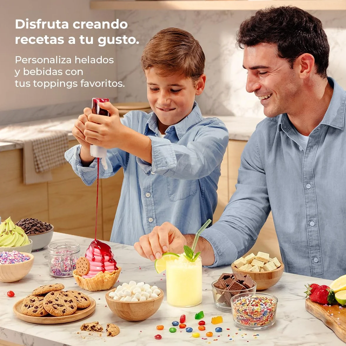 Cecotec Máquina de Granizados - Heladera - 1,5L - Twist&Ice Cream B. 210W, Control Táctil, 9 Modos Automáticos, Refrigeración sin Precongelar, Boquilla sin Goteo, Refrescos Caseros al Momento