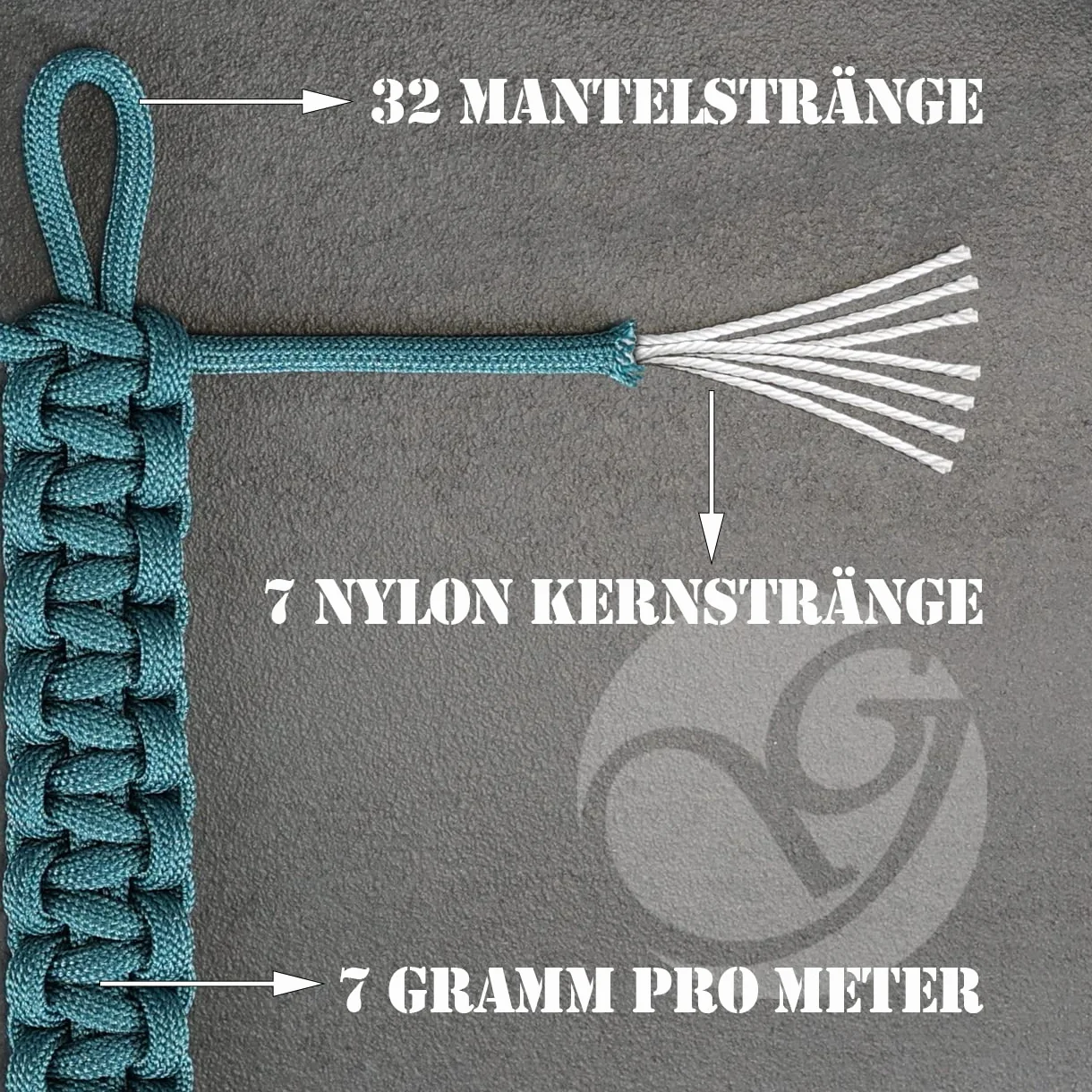 Cuerda Paracord 550 Diamond 30 m 4 mm, Nailon/poliéster Naranja Negro para Trenzado, Atado y Outdoor