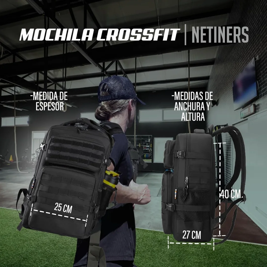Mochila Crossfit Hombre Militar 45L Táctica Carga Pesada Supervivencia Montañismo