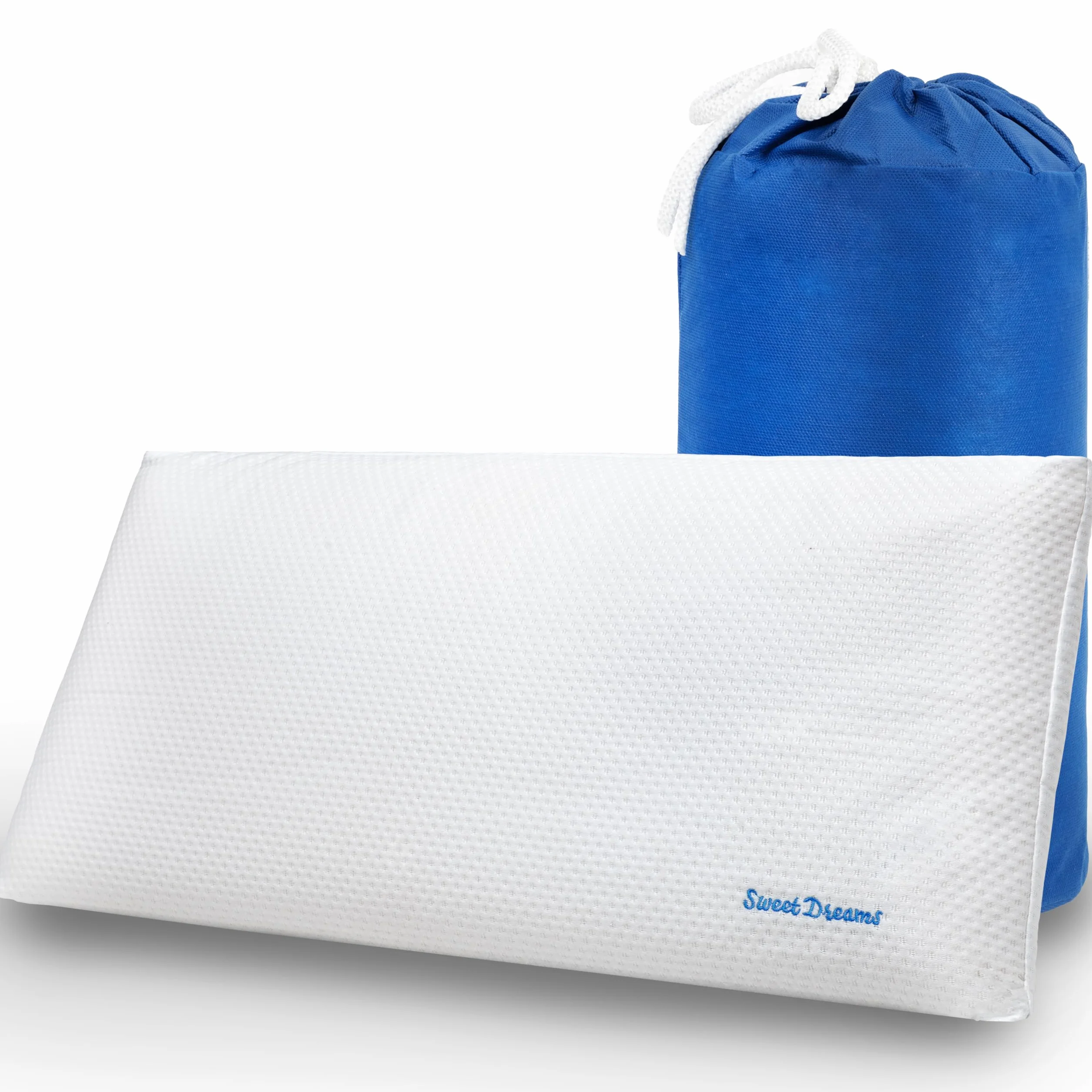 Almohada Infantil Viscoelástica 90 x 35 x 6,5 cm Ergonómica e Hipoalergénica Hecha en España Almohada Plana para Niños a Partir de 3 Años con Funda Stretch con Viscosa