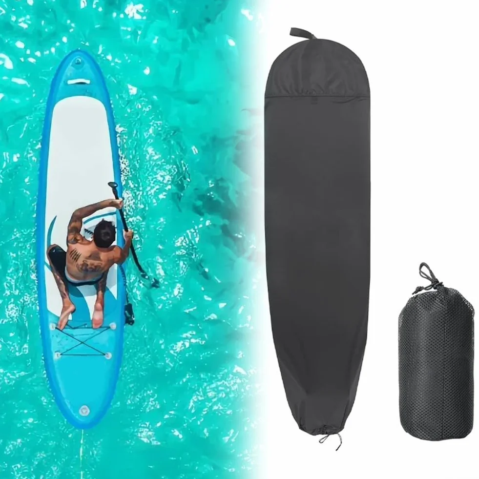 Funda de almacenamiento para tabla de surf, poliéster 210D, acolchada, cordón, impermeable, hasta 7.5 pies
