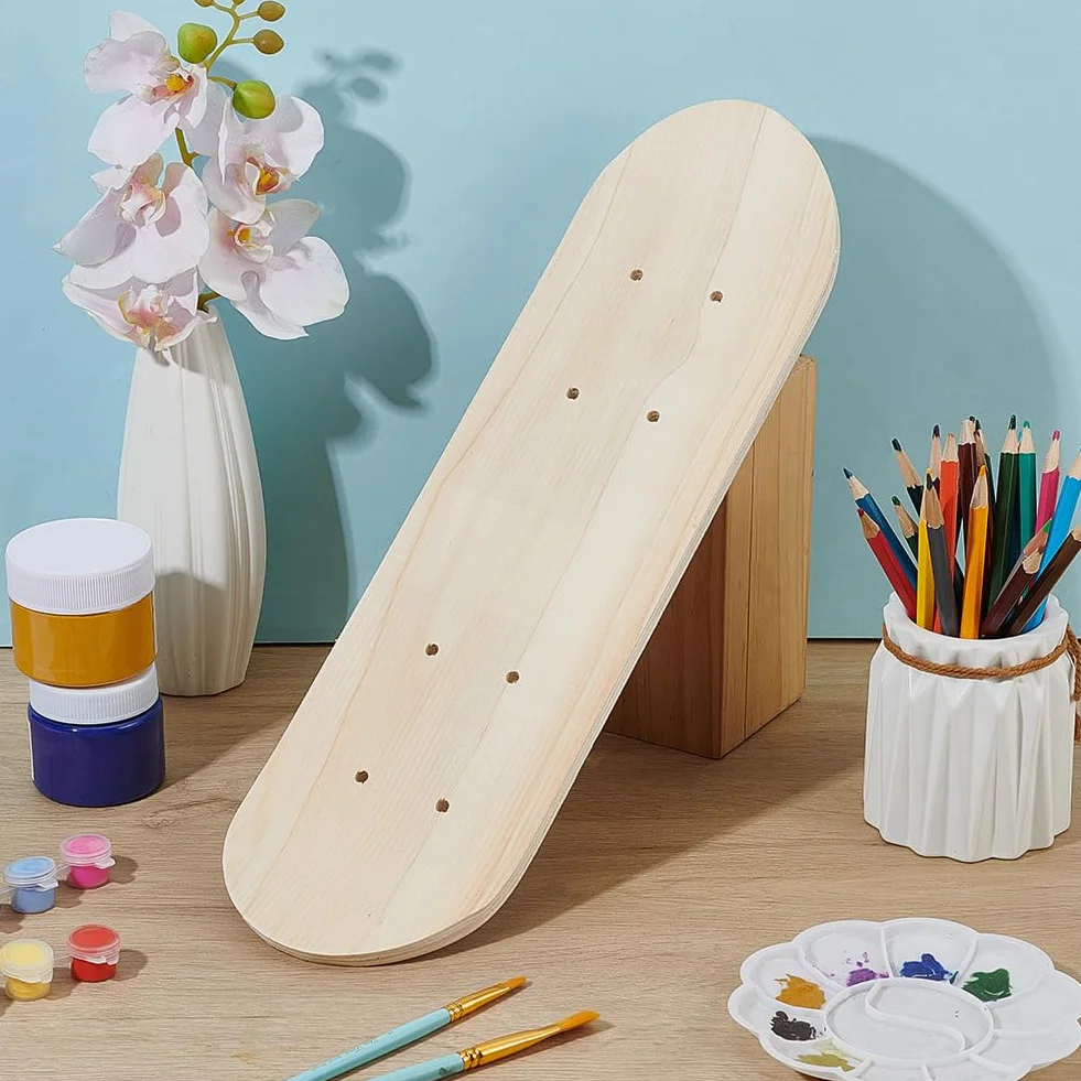 OLYCRAFT Tabla de monopatín vacía de madera 43 x 12,6 cm sin terminar para DIY
