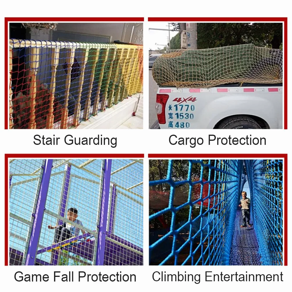Red de Poliéster Azul Sin Nudos 3M×5M para Deportes Protección Contra Caídas Escalada Fútbol