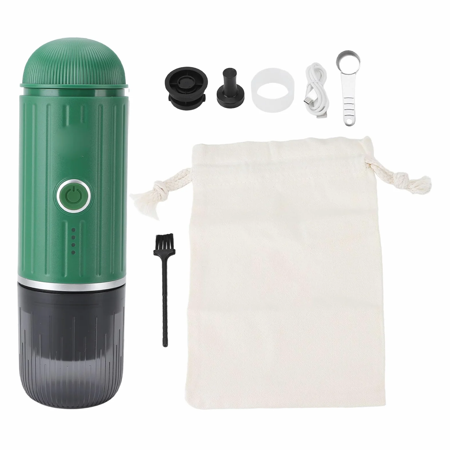 Hidyliu Portátil Mini Máquina de café Extracción de Alta Eficiencia para Viajes de Oficina en Casa ABS 9.8x3in (Verde)