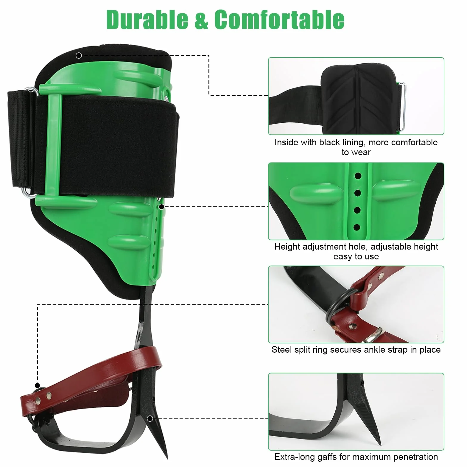 Crampones de escalada de árboles, juego para escalada y recolección de frutas
