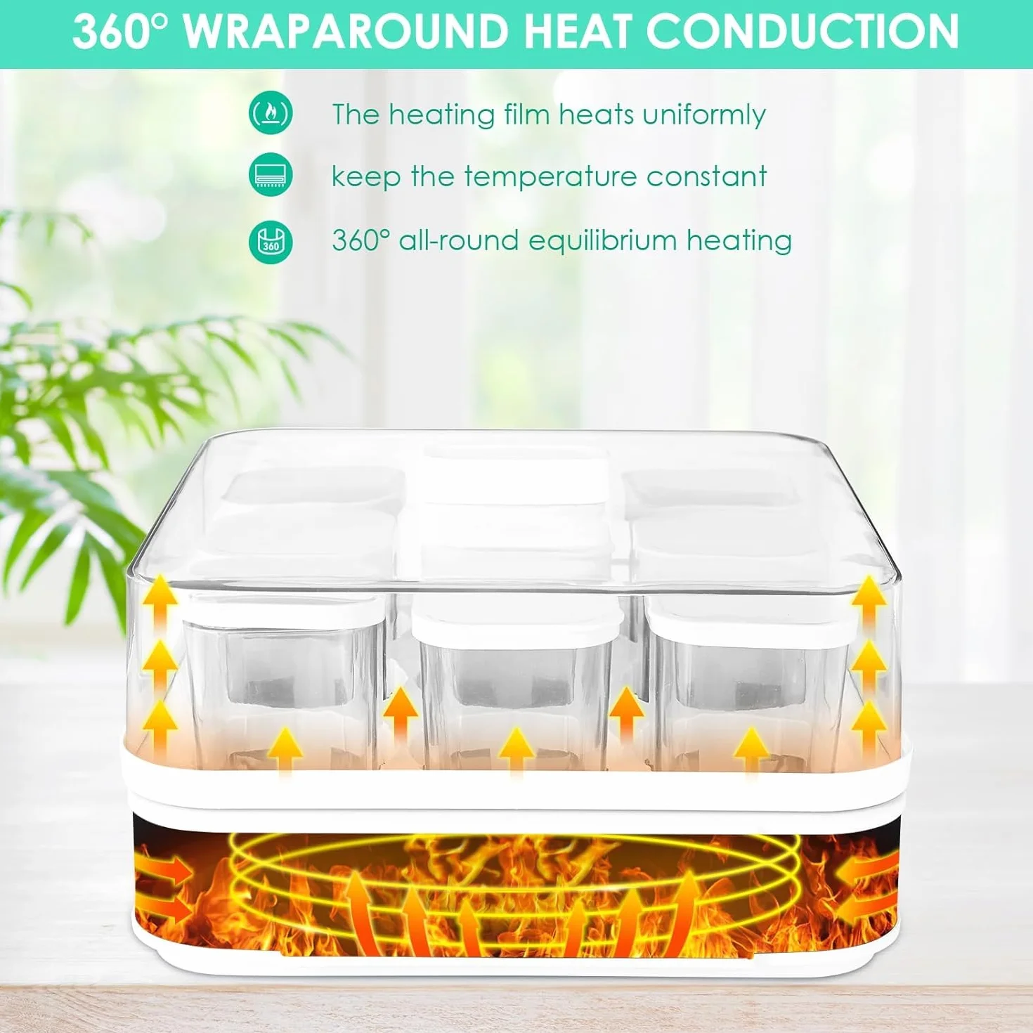 Yogurtera, Yogurtera Eléctrica, Maquina Para Hacer Yogur Casero, Yogurtera para Yogur, Queso Fresco y Queso Crema, con 9 Tarros de 170 ml con Tapa, con Temporizador, Termostato Ajustable, 40 W