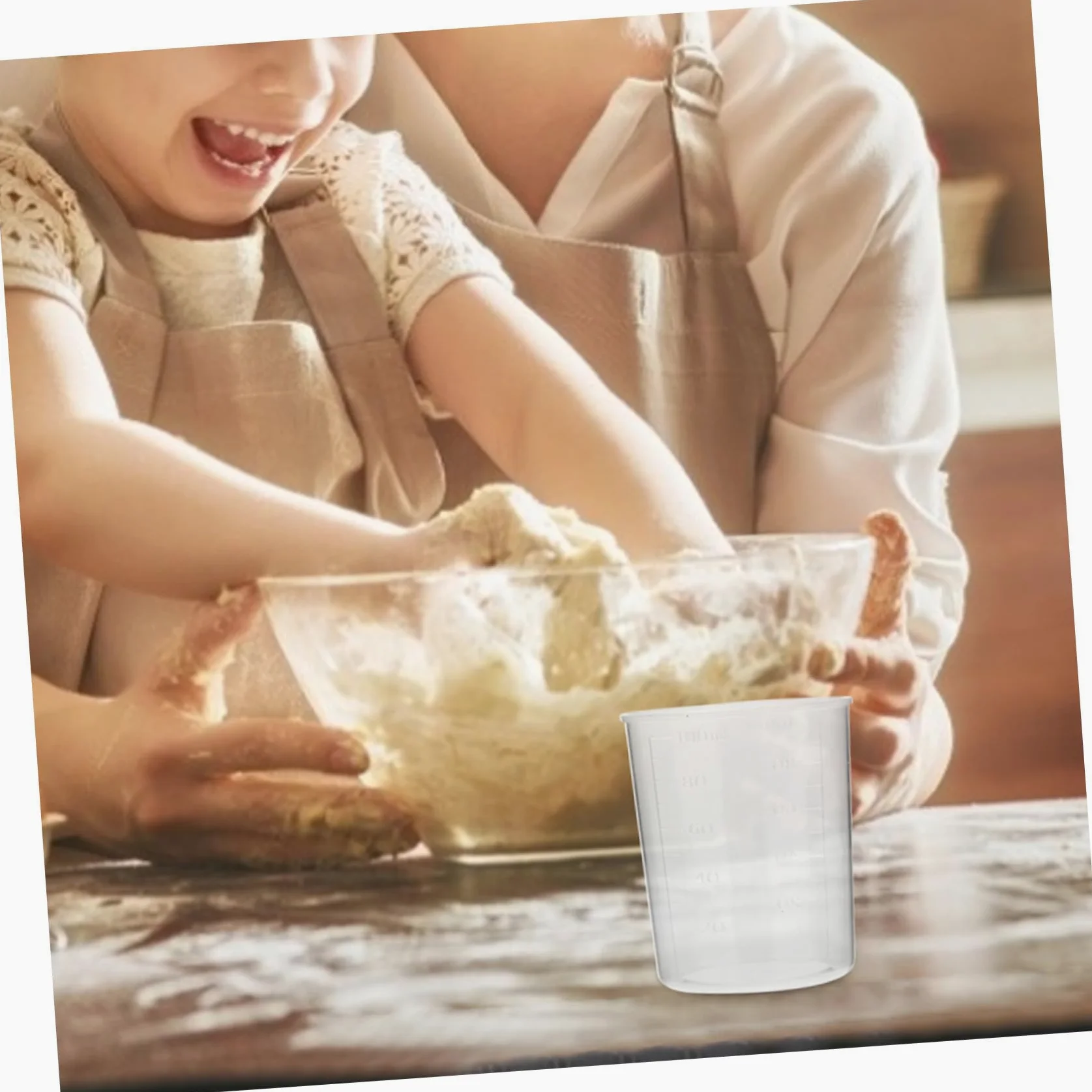 50 Piezas Unidades de Vasos Medidores de Plástico Vasos Transparentes Graduados Resistentes Roturas Medidores Líquidos para Cocina Repostería Harina y Leche