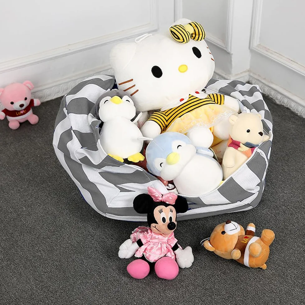 Puf de Peluche, 38" Bolsa de Almacenamiento de Juguetes, Bolsa Almacenamiento, Almacenamiento de Juguetes, Juguetes Felpa, Bolsa Frijoles Lona, para Ropa, Juguetes