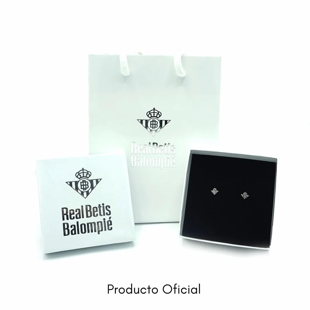 Pendientes Oficiales de plata escudo Real Betis color