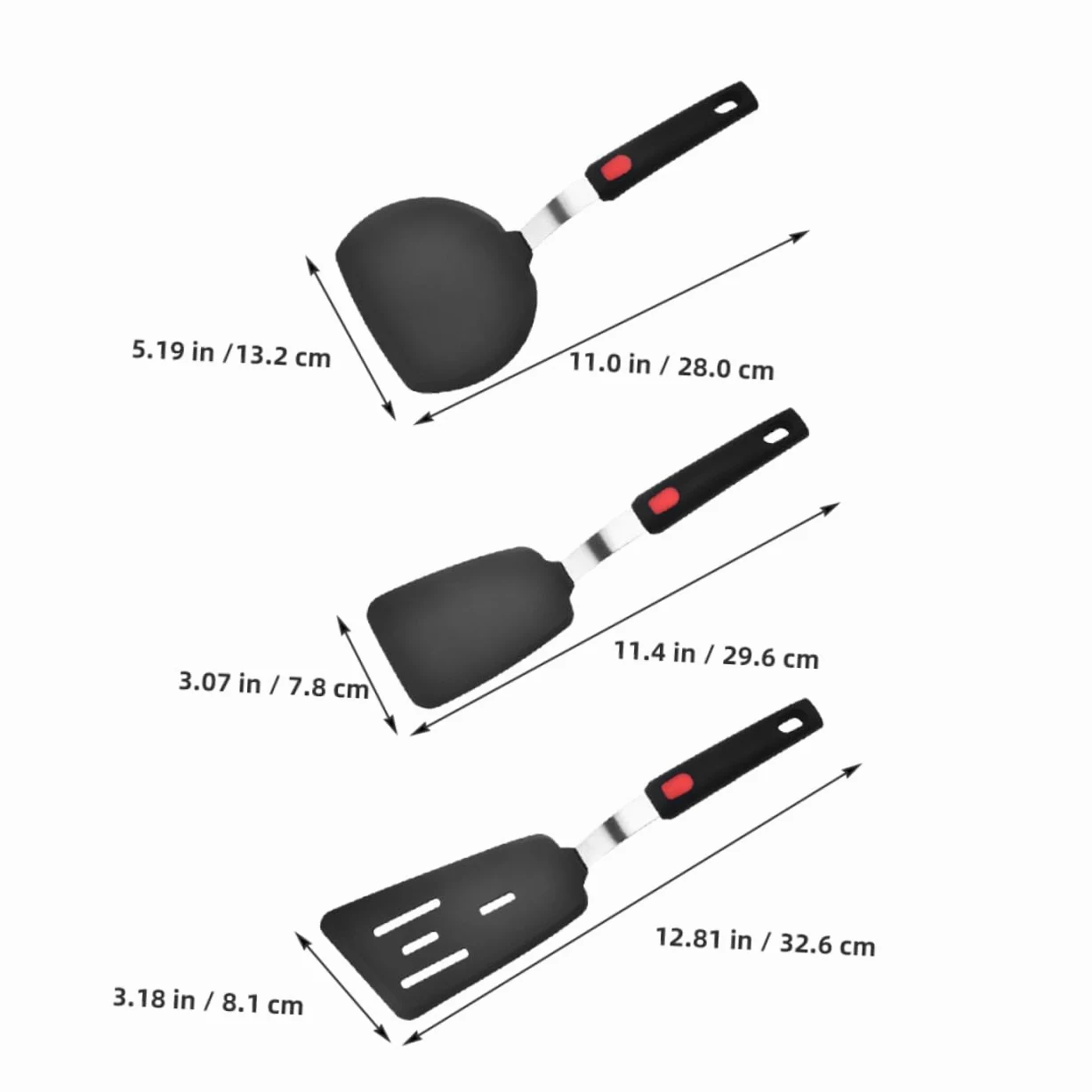 GLEAVI Espátulas de Silicona Espátula Antiadherente Flexible Utensilios de Cocina para Voltear Huevos y Galletas para Cocina