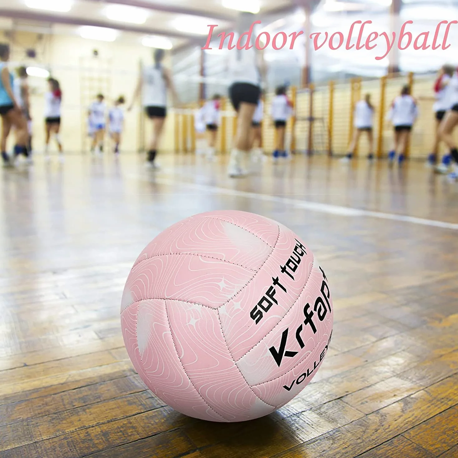 Balón de voleibol oficial tamaño 5 resistente al agua tacto suave diseño ondulado rosa