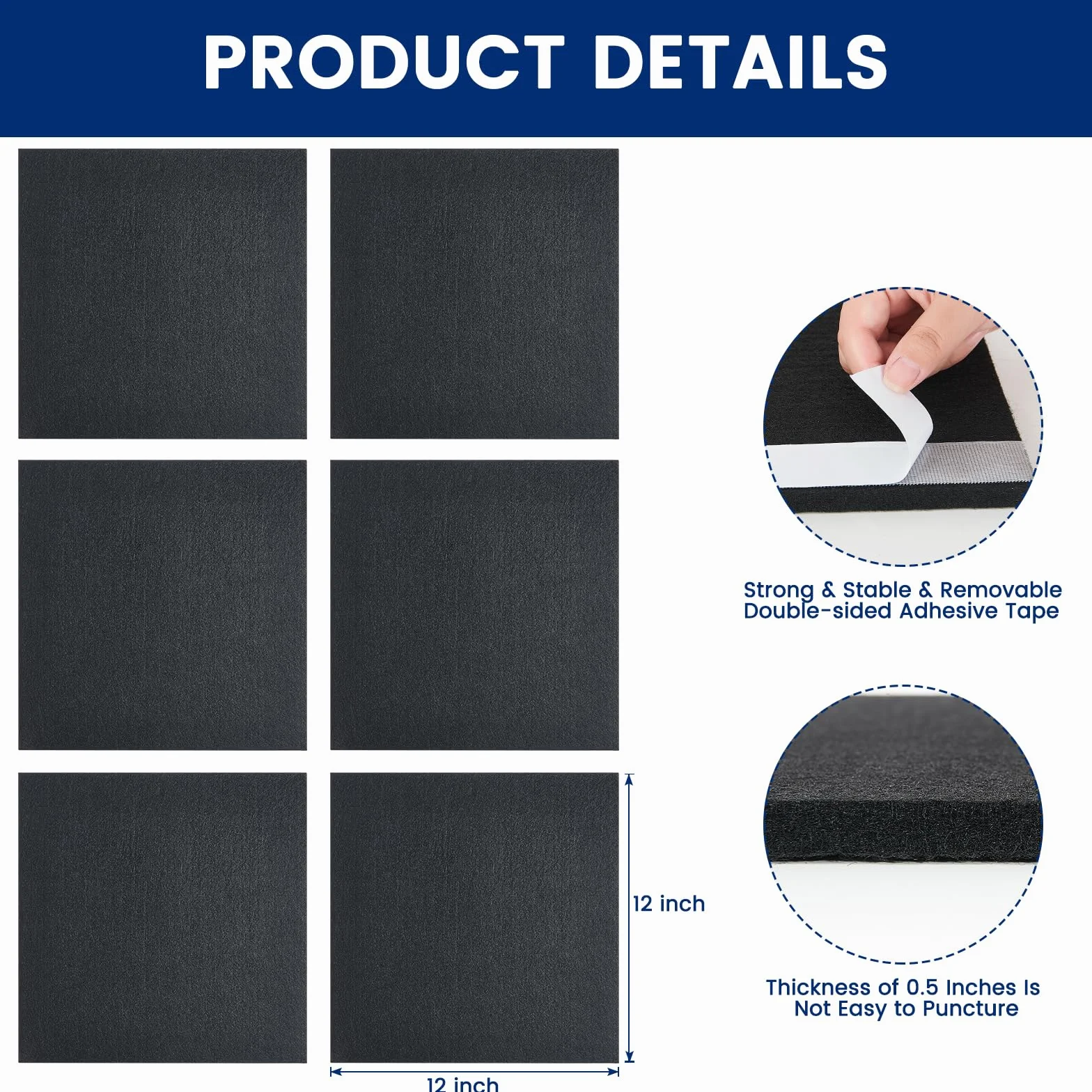 6PCS Objetivo De Dardo Autoadhesivo Alrededor De La Fieltro Protector De La Pared, Fieltro De Respaldo De áRea De Objetivo De Dardo Modular FáCil De Instalar, Adecuado para Entusiastas De Dardos