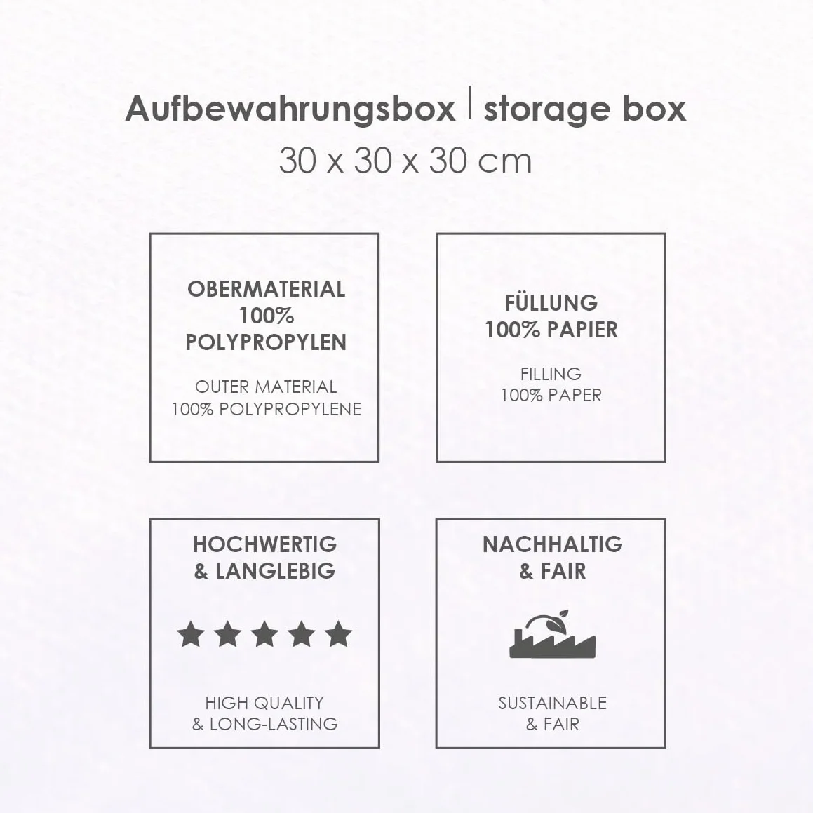 Herding Caja de almacenamiento polipropileno 30 x 30 x 30 cm multicolor
