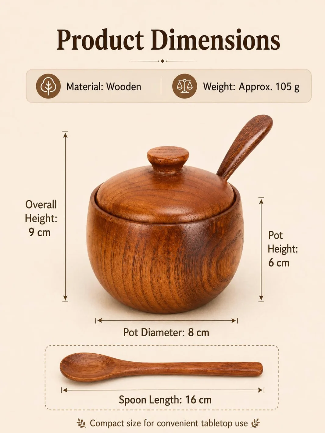 Caja de Sal de Madera con Cuchara y Tapa, Salero y Azucarero Cocina, Cajas Especias para Hogar, Almacenamiento de Cocina, Restaurante