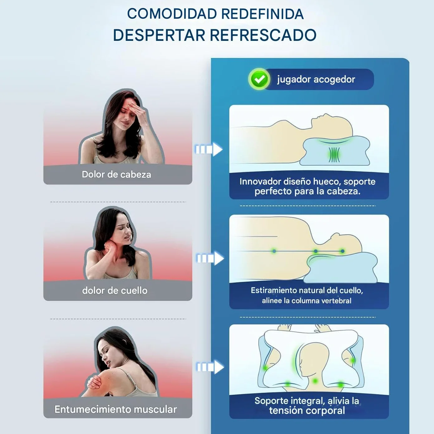 Almohadas viscoelásticas para dormir Cojín cervical de rebote lento de cama | Almohada Viscoelástica Para Cama Para Mujeres, Hombres, Adolescentes, Adultos, Hotel, Viaje, Sofá