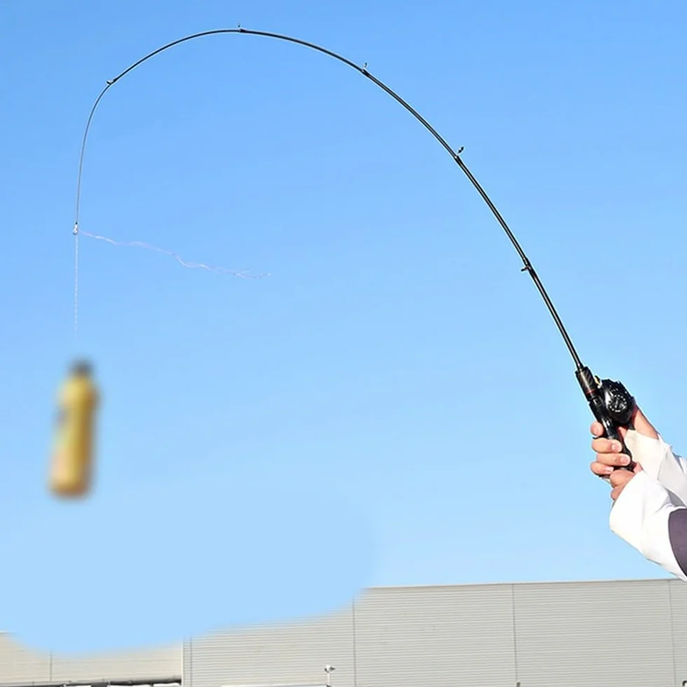 Mini caña de pescar 150 cm carbono alta sensibilidad agarre cómodo pesca costera