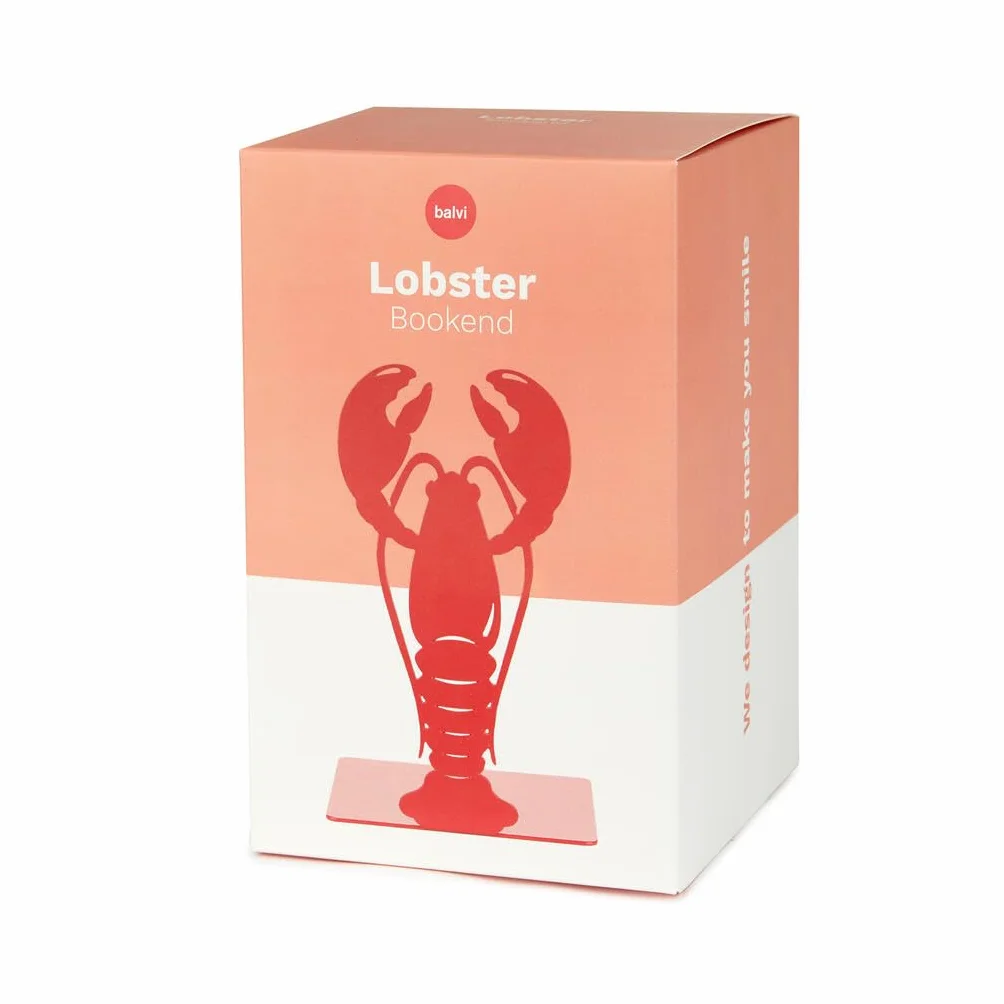 Balvi Sujetalibros Lobster Color Rojo Diseño Original con Forma de Bogavante Metal