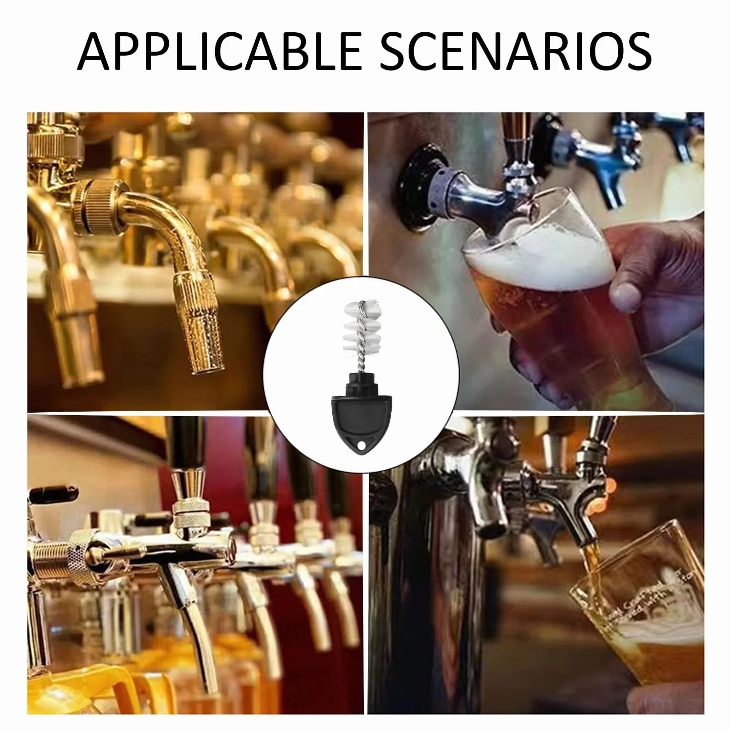 20 Piezas De Cepillos para Grifos De Cerveza Negros, Cepillos para Limpiar Tuberías De Alimentos, Accesorios para Barriles De Cerveza, Adecuados para Restaurantes Y Bares.