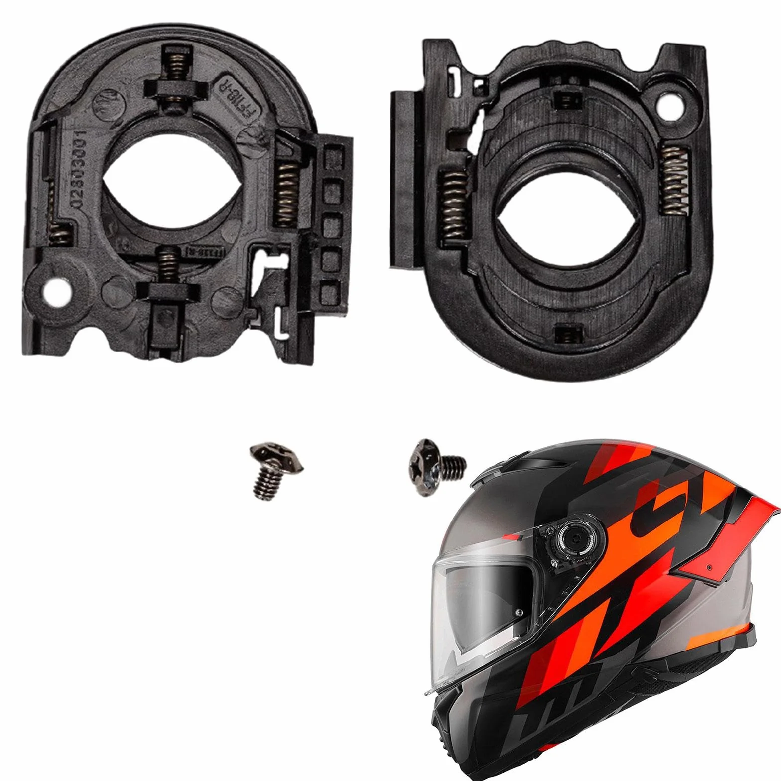 Oshhni Kit de Reemplazo de Base del Escudo del Casco Izquierda y Derecha para MT 2