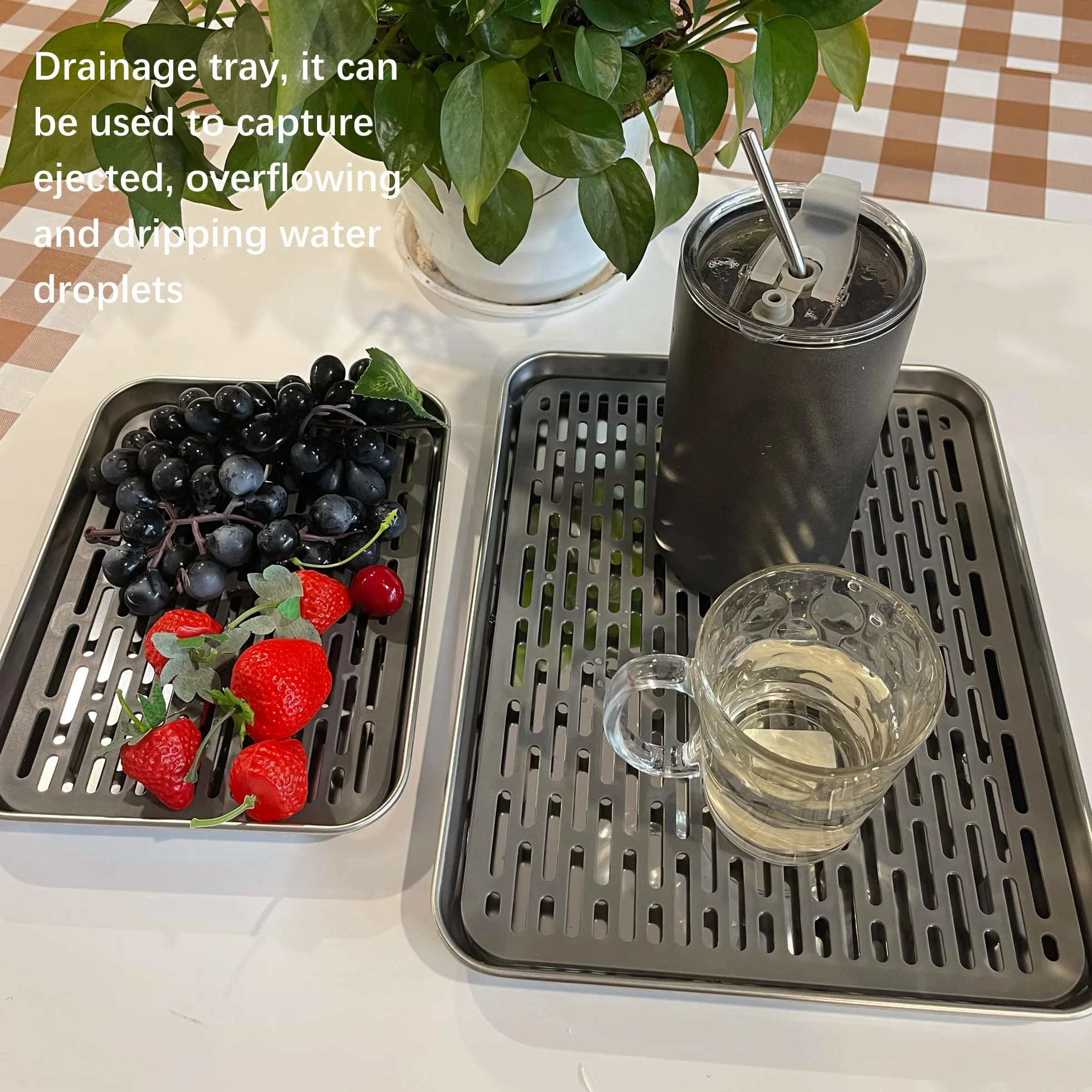 duoyif Bandeja De Goteo De Acero Inoxidable, Bandeja De Goteo De Cerveza, Bandejas Antigoteo Rectangular, Bandeja De Te Inox, Bandeja De Goteo Para Restaurantes Bares Cocinas (31,5x24,5x2,5cm)