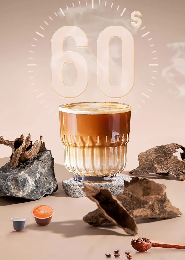 CAFELFFE MK-611 Cafetera de cápsulas 3 en 1, altura de taza ajustable, máquina de café espresso caliente/frío para uso doméstico/oficina, compatible con máquinas de café NES Original/DG/Ground