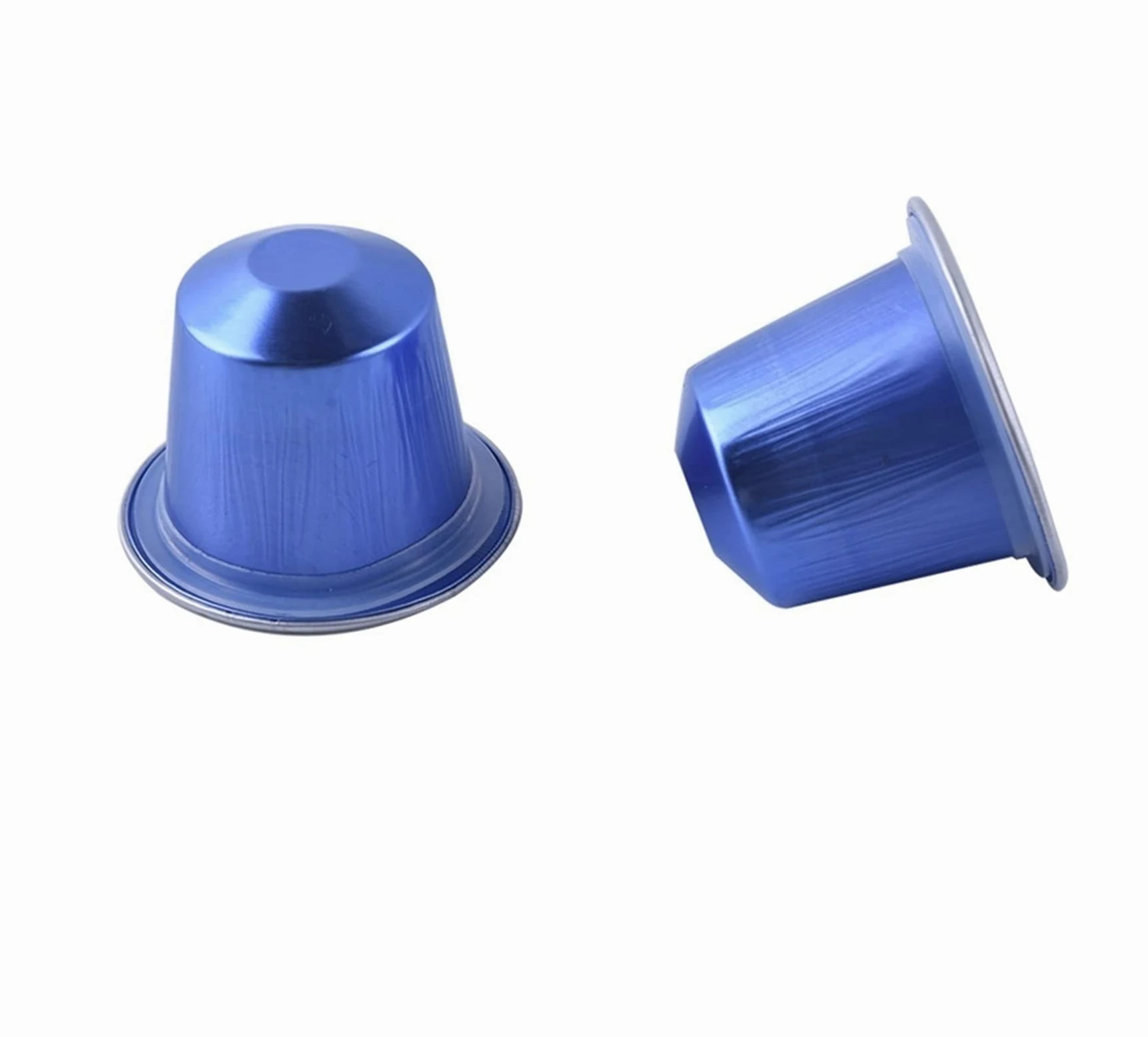100 cápsulas de café de papel de aluminio azul duraderas con tapas autoadhesivas para accesorios portátiles Nespresso